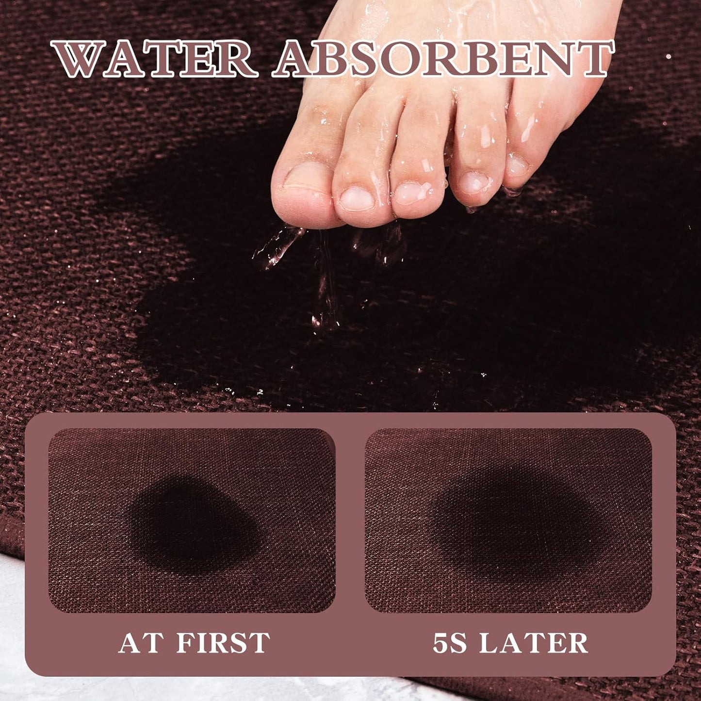 chakme Bathroom Rugs Mat 32x17, Ultra Thin Non Slip Bath Mat Quick Dry Absorbent Bath Mat for Bathroom Floor, (Dark Purple, 32"x17")