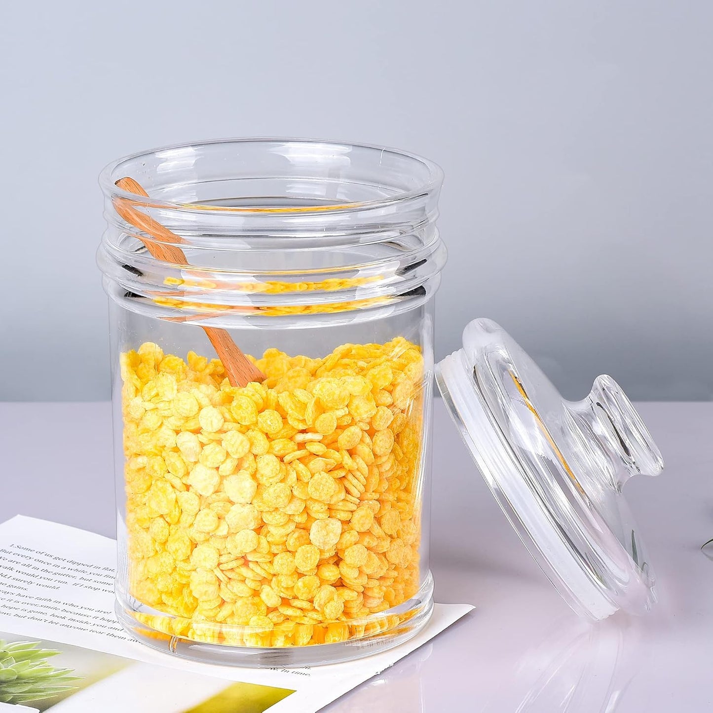 50oz Reinforced Medium Acrylic Storage Jar, Airtight Lid Cookie Jar | Ideal Canisters for Cookies, Dried Fruits, Nuts, Herbs,Cereals,etc