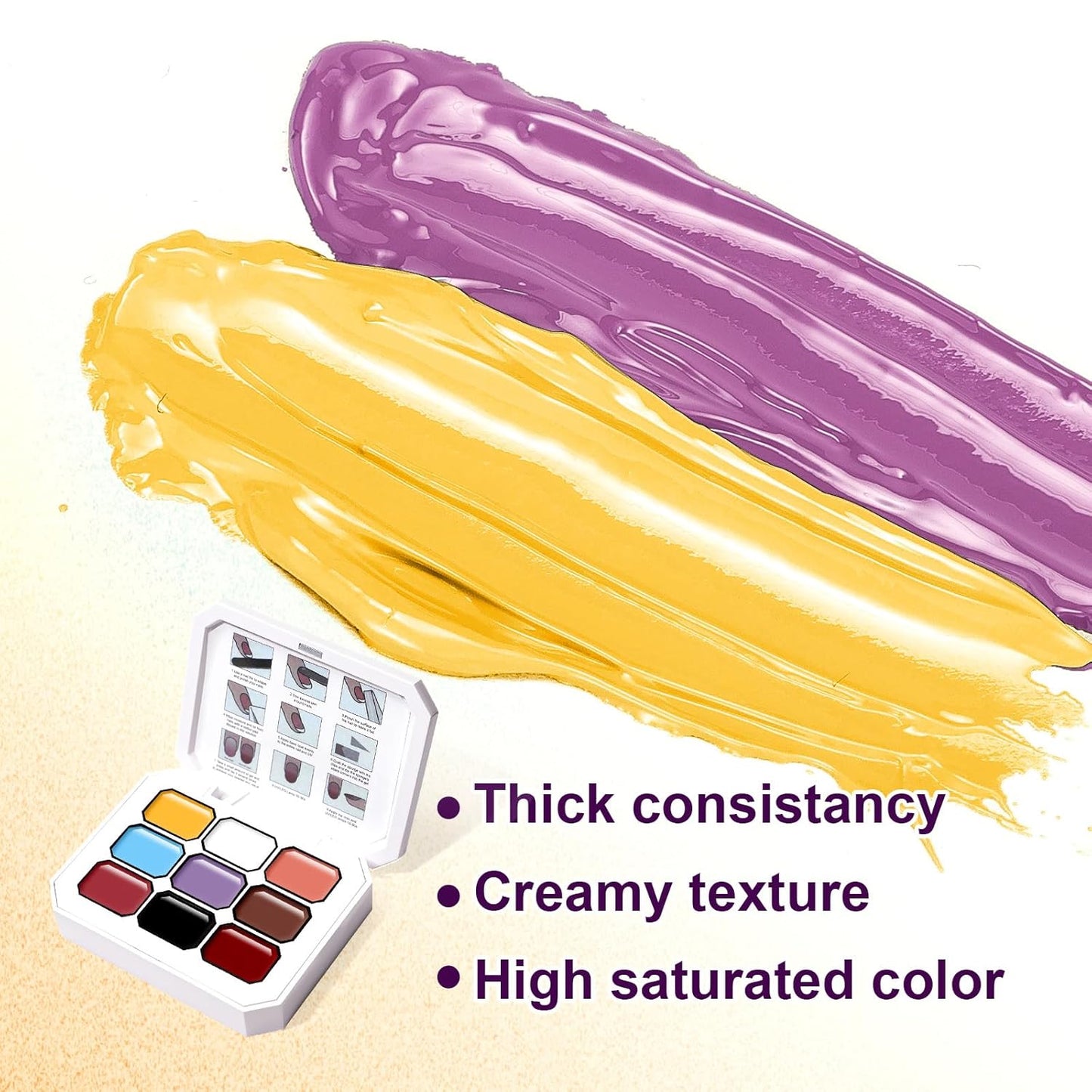 Gradient Painting Gel, 9 Colors Ombre Gel Nail Polish forPigment Pat Aura Nails French Manicure Soak Off UV Long-lasting Home Salon DIY Nail Art Victorian Oddity Color
