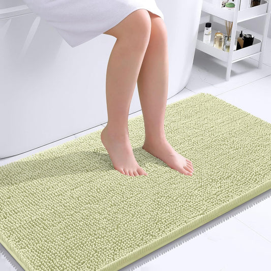 OLANLY Bathroom Rugs 44x24, Extra Soft Absorbent Chenille Bath Rugs, Rubber Backing Quick Dry, Machine Washable Bath Mats for Bathroom Floor, Tub and Shower, Home Decor Accessories, Vanilla