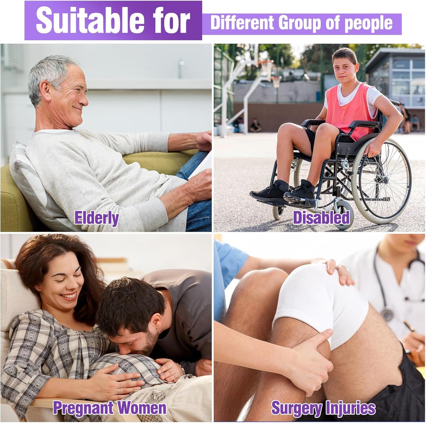 Sock Aid, Sock Helpers to Put on Your Socks for Seniors, Disabled, Pregnancy, Assist Device for Elderly, Tool Aide Puller Easy on and Off with No Bending(Purple)