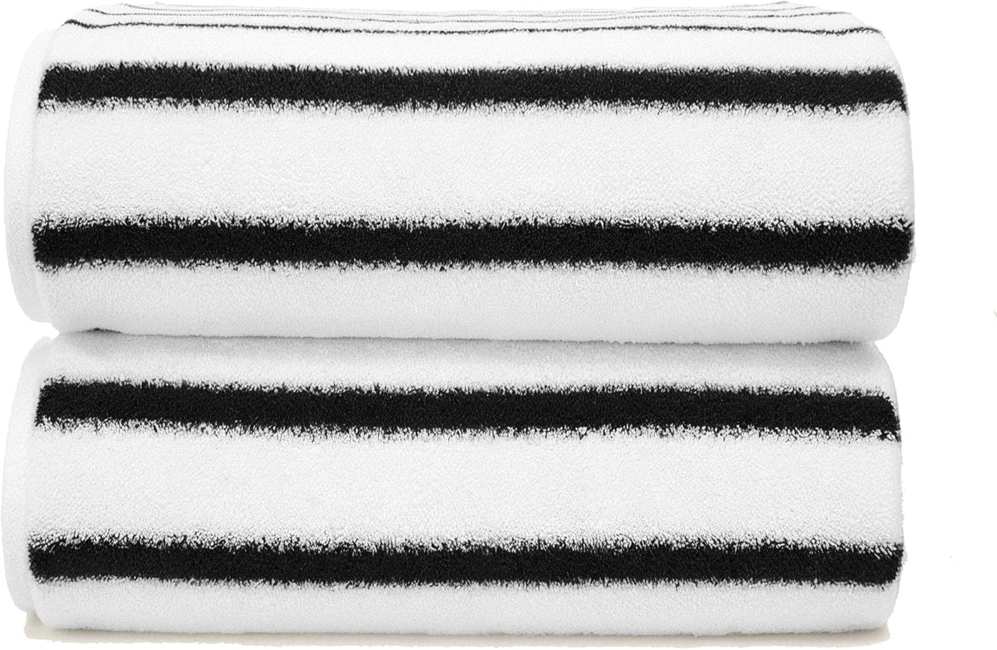 Italic Ultraplush 100% Australian Cotton Towels - Set of 2 Luxury Bath Towels, Quick Dry & Absorbent, Heavy Duty Large Bath Towels, 800GSM Resort Grade Striped (White & Blue)