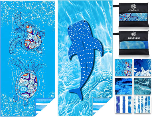 Lightweight Thin Microfiber Beach Towel Sand Free Quick Dry Absorbent Compact Soft Pool Swim Travel Towels Extra Large Oversized Beach Accessories Packable Essentials Stuff Gifts for Adult