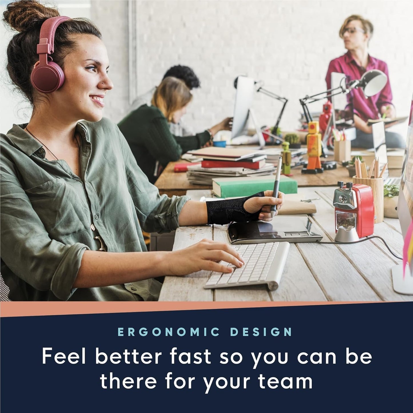 Copper Compression Advanced Wrist Brace - Copper Infused Adjustable Orthopedic Support Splint for Pain, Carpal Tunnel, Arthritis, Tennis Elbow, Tendinitis, RSI, Ganglion Cyst for Men Women Left L/XL