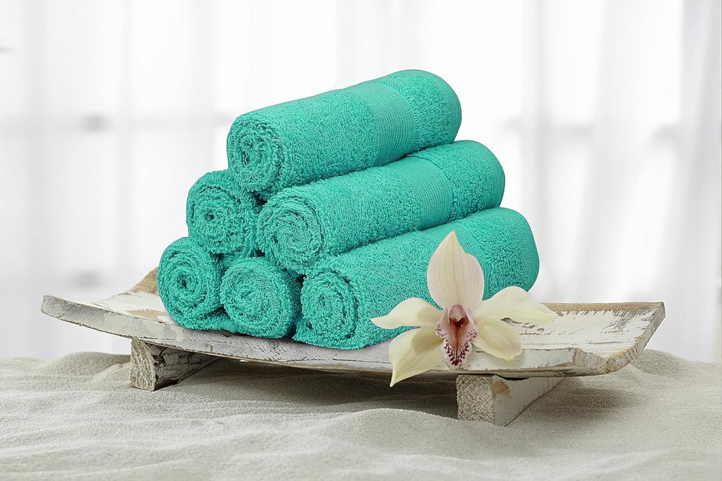 Premium Wash Cloths Pack of 12 (13" x 13") 100% Ring Spun Cotton | Luxury Washcloths | Ultra Soft Face Towels | Highly Absorbent Wash Cloths for face (Turquoise)