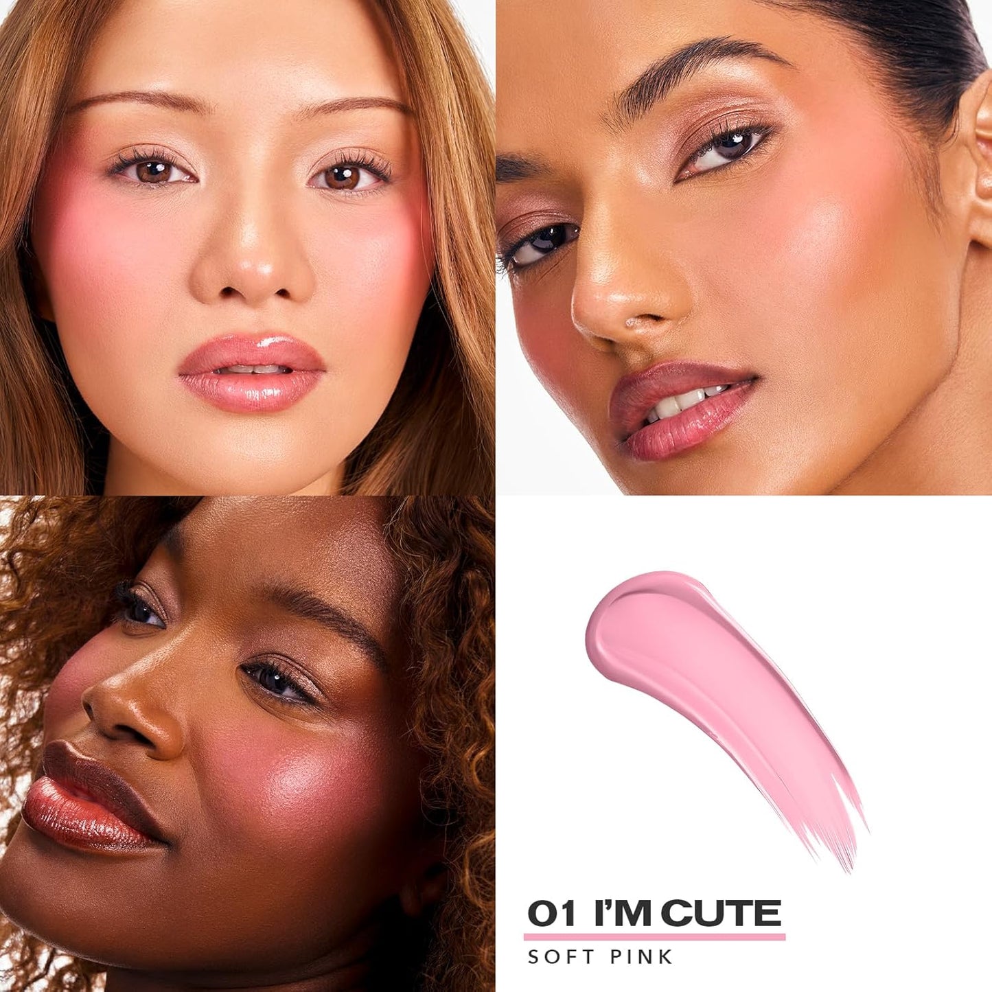 Sacheu Cheek STAY-N Liquid Blush for Cheeks — High Pigment, Buildable, Lightweight Cream Blush Infused With Squalane, for Dewy & Radiant Flushed Cheeks — Long-lasting & Cruelty Free, I'm Cute