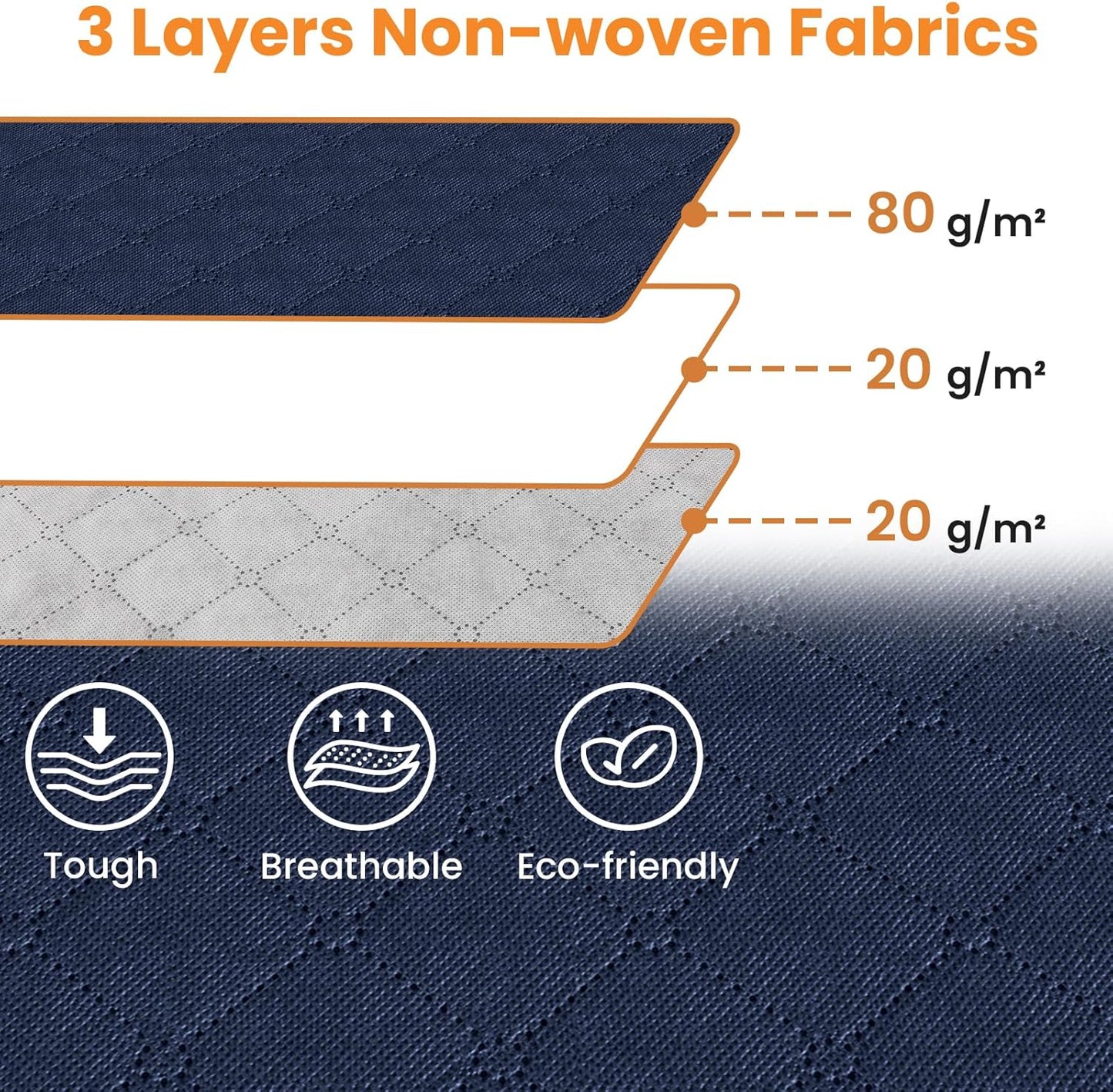 Fab totes 24 Gallons Clothes Storage, Foldable Thick Fabric Blanket Storage Bags, Containers for Organizing Bedroom, Closet, Clothing, Comforter, Organization with Handle (6 Pack,Blue)