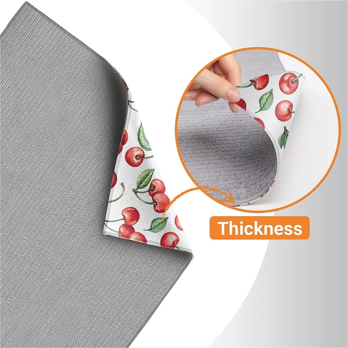 Dish Drying Mat For Kitchen Counter, Cherry Leaf Microfiber Absorbent Dish Drainer Rack Pad Reusable Large 18x24in Drying Mat