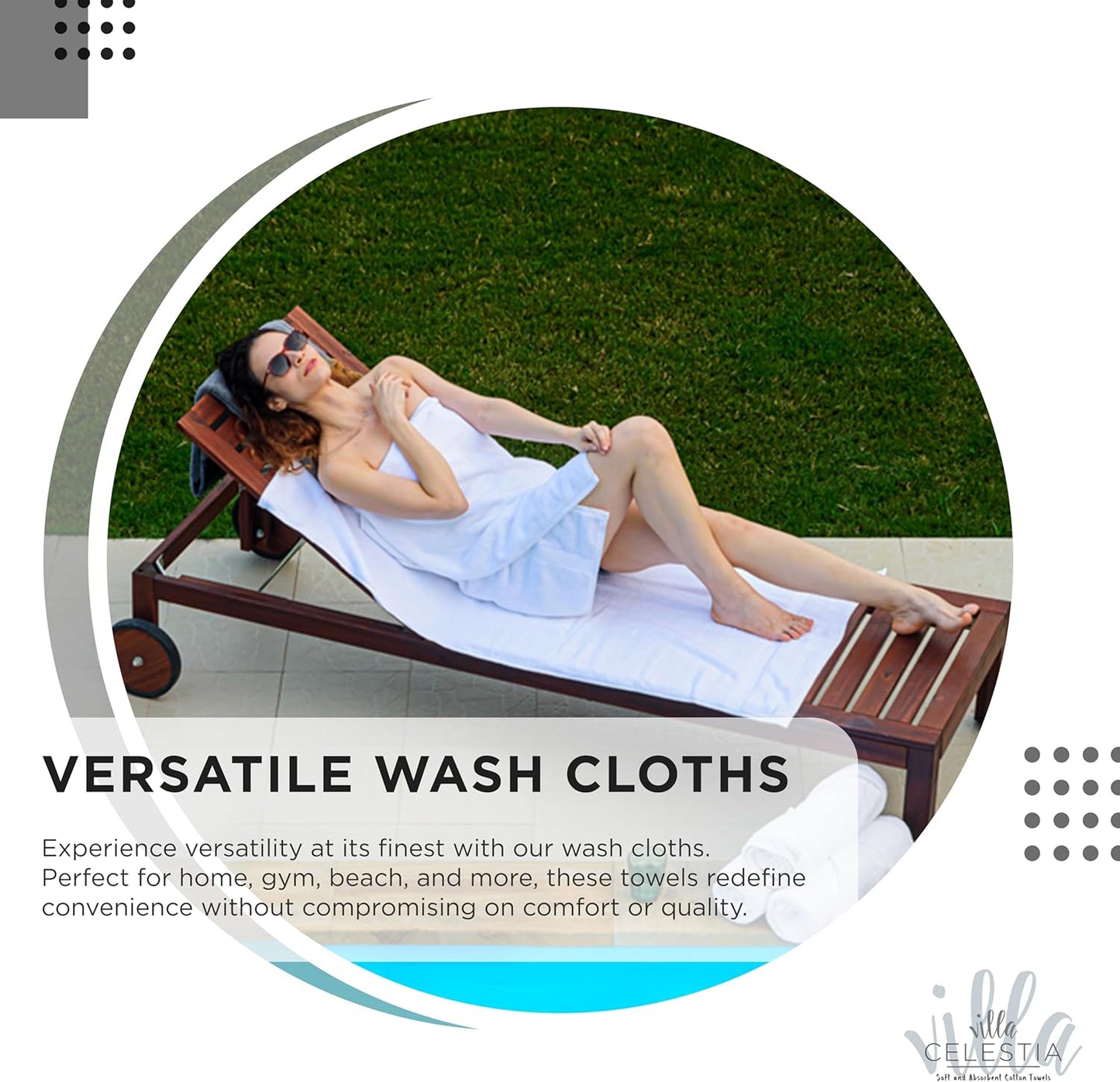 100% Cotton Wash Cloth for face & Body Set of 12, (12 x 12 inches) Sustainable, Soft, Highly Absorbent, Combed Cotton Wash Cloths Pack of 12 for Hotels, Spa, Bathroom, Dorm, Black