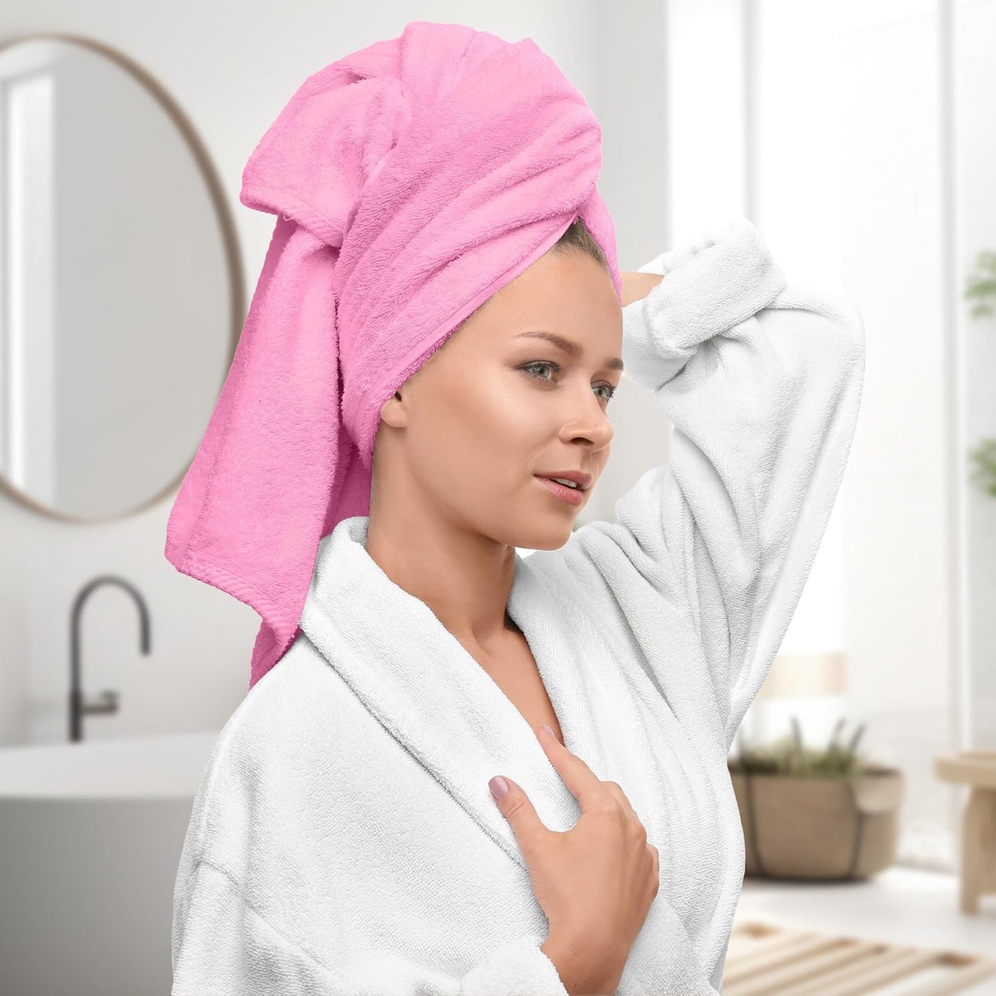 Avalon Towels Pink Bath Towels Set of 4 pcs (27x54 inches), 100% Cotton Towel Absorbent and Quick Dry Pink Towels for Bathroom, Super Soft and Perfect for Daily Use