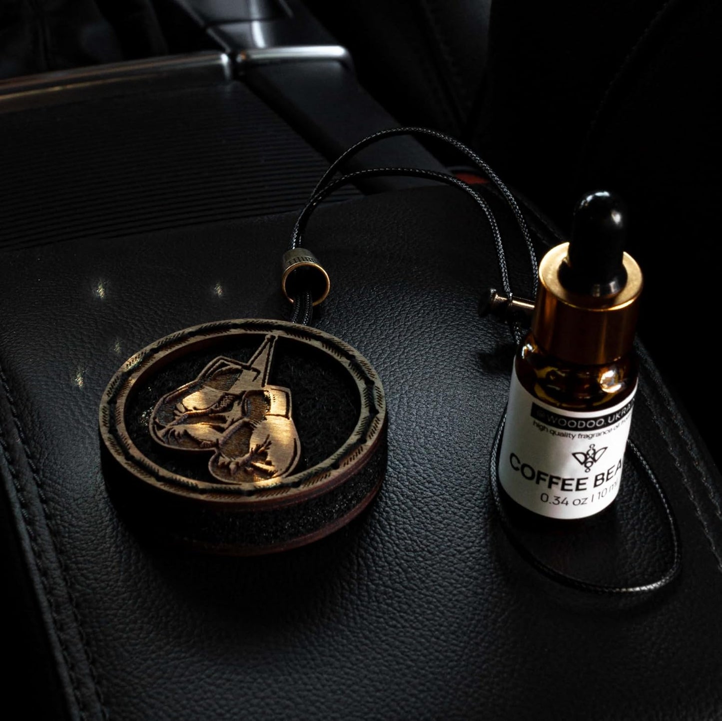 Wood Car Air Freshener — Handmade Car Air Freshener — Boxing Gloves Designed Fragrance Oil Diffuser in Wooden Gift Box — Aromatherapy Gift Set with Mountain Rain Fragrance Oil - 10 ml