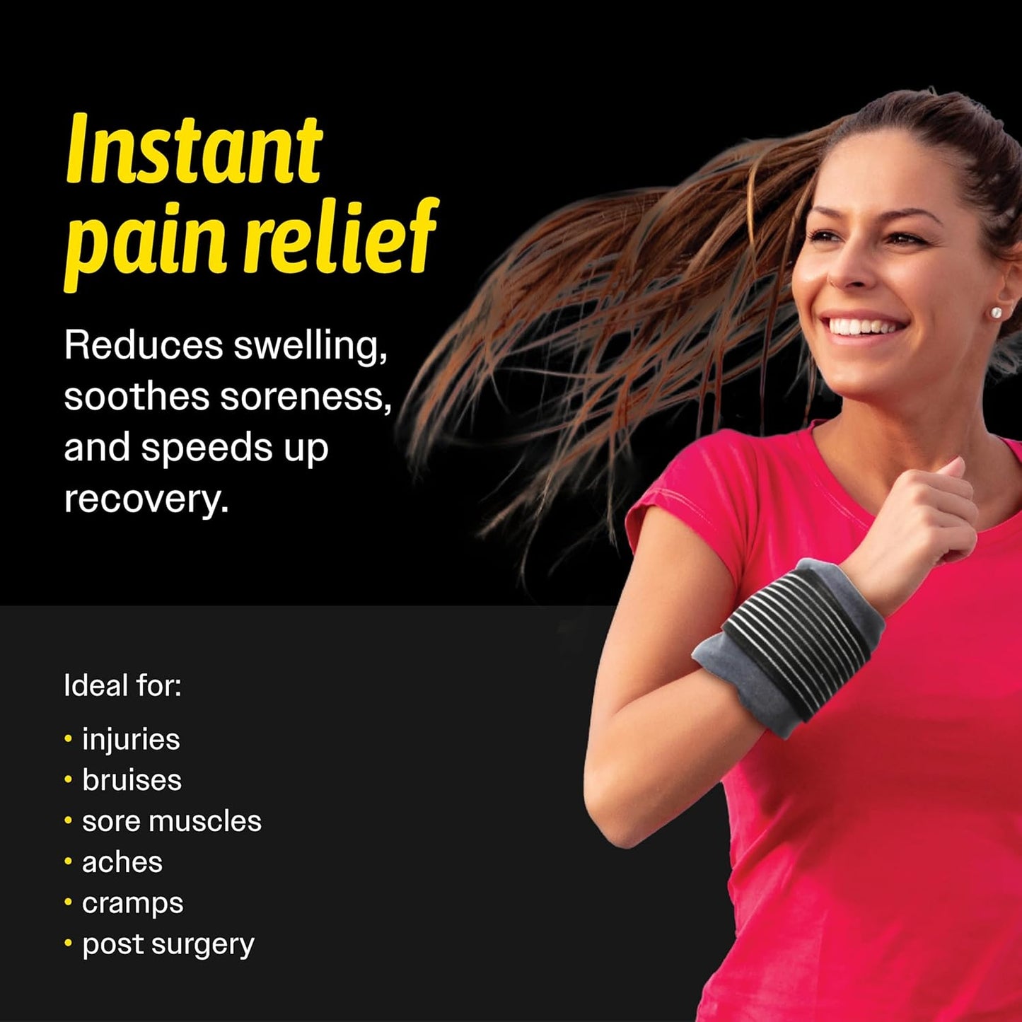 Hot & Cold Reusable Gel Packs (3 Packs + Adjustable Strap) Flexible Soft Compress - Ice & Heat Therapy for Injuries, Back, Shoulder, Hip, Knee, Joint Pain, Swelling, Bruises, Post Surgery - Sport Temp