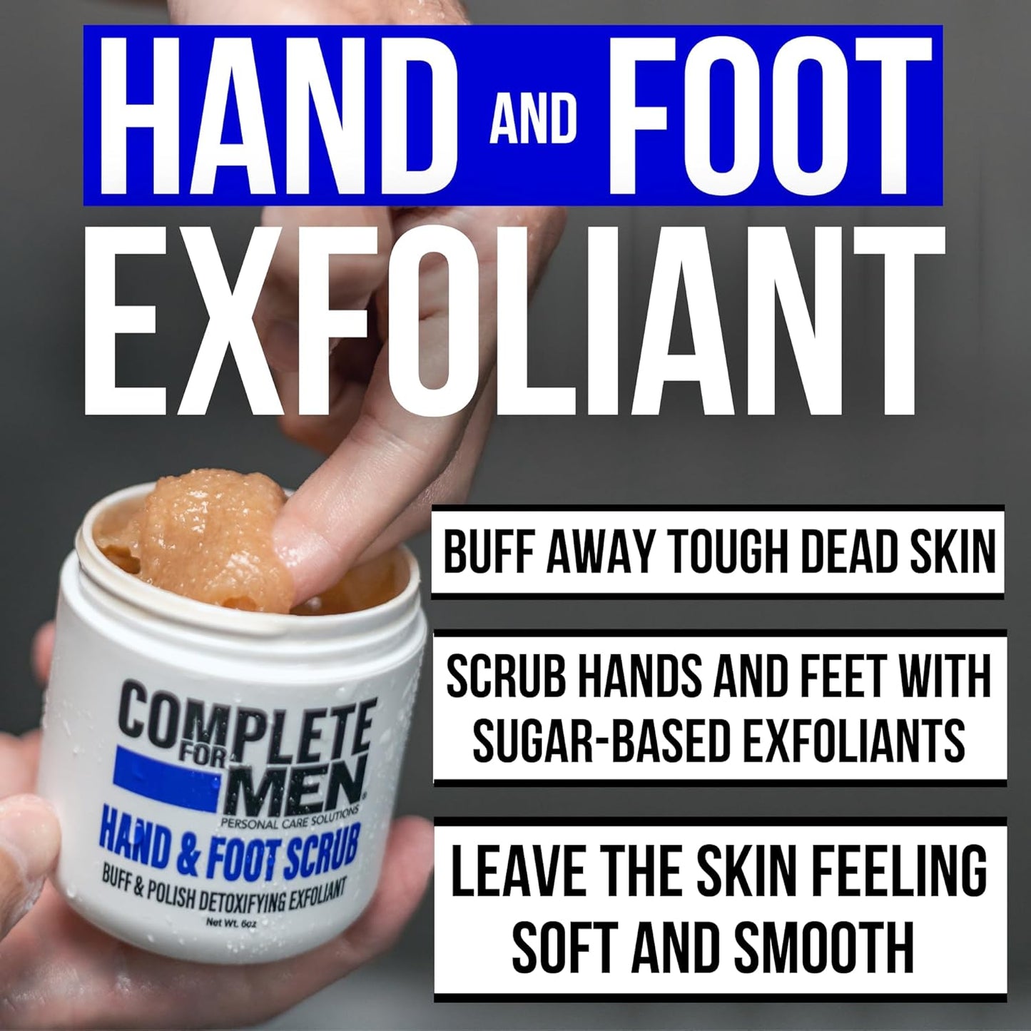 Hand and Foot Exfoliating Scrub: Sugar Scrub for Dry Skin, Moisturizing Rough Skin Remover, Ideal for Men's Foot and Hand Care