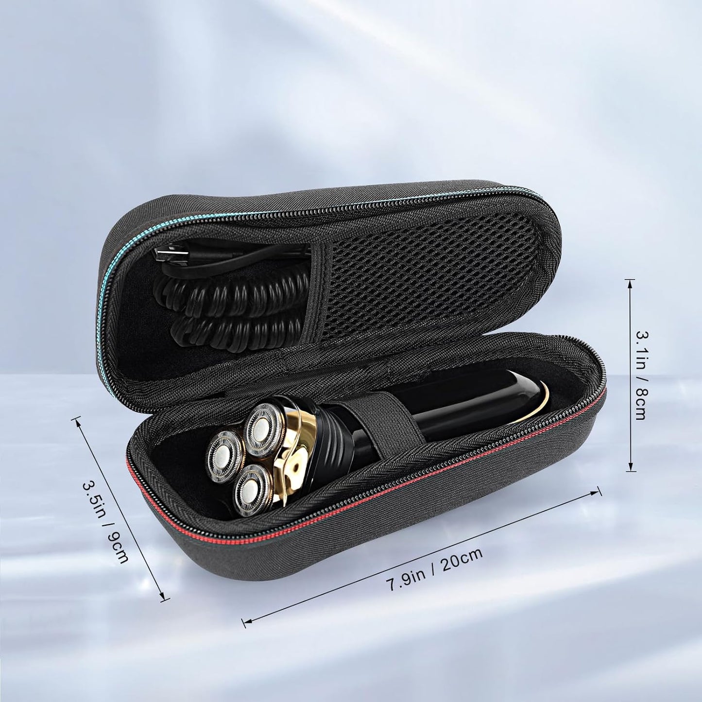 Travel Shaver Organizer - EVA Hard Protective Holder for Braun Series 3/5/6/7/8/9 Electric Shavers, Compact & Durable Design for Men’s Grooming Essentials, Fits All Accessories (Black)