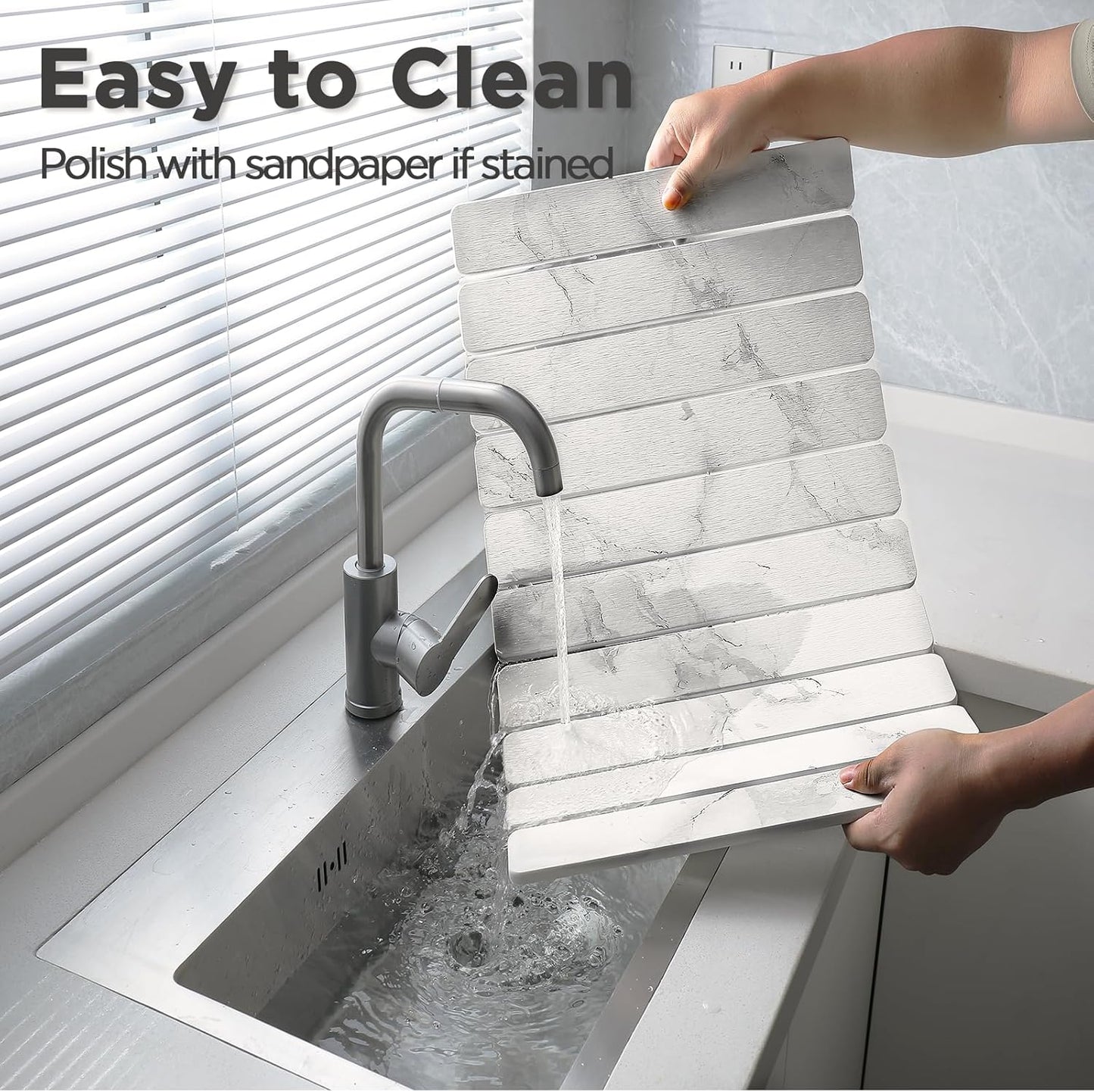 Stone Drying Mat for Kitchen Counter, White Fish Belly Stone Dish Drying Mat - Diatomite Water Absorbing Drying Stone for Kitchen Counter Mat, Quick Dry Stone Mat Kitchen for Cups Dishes Bottles.