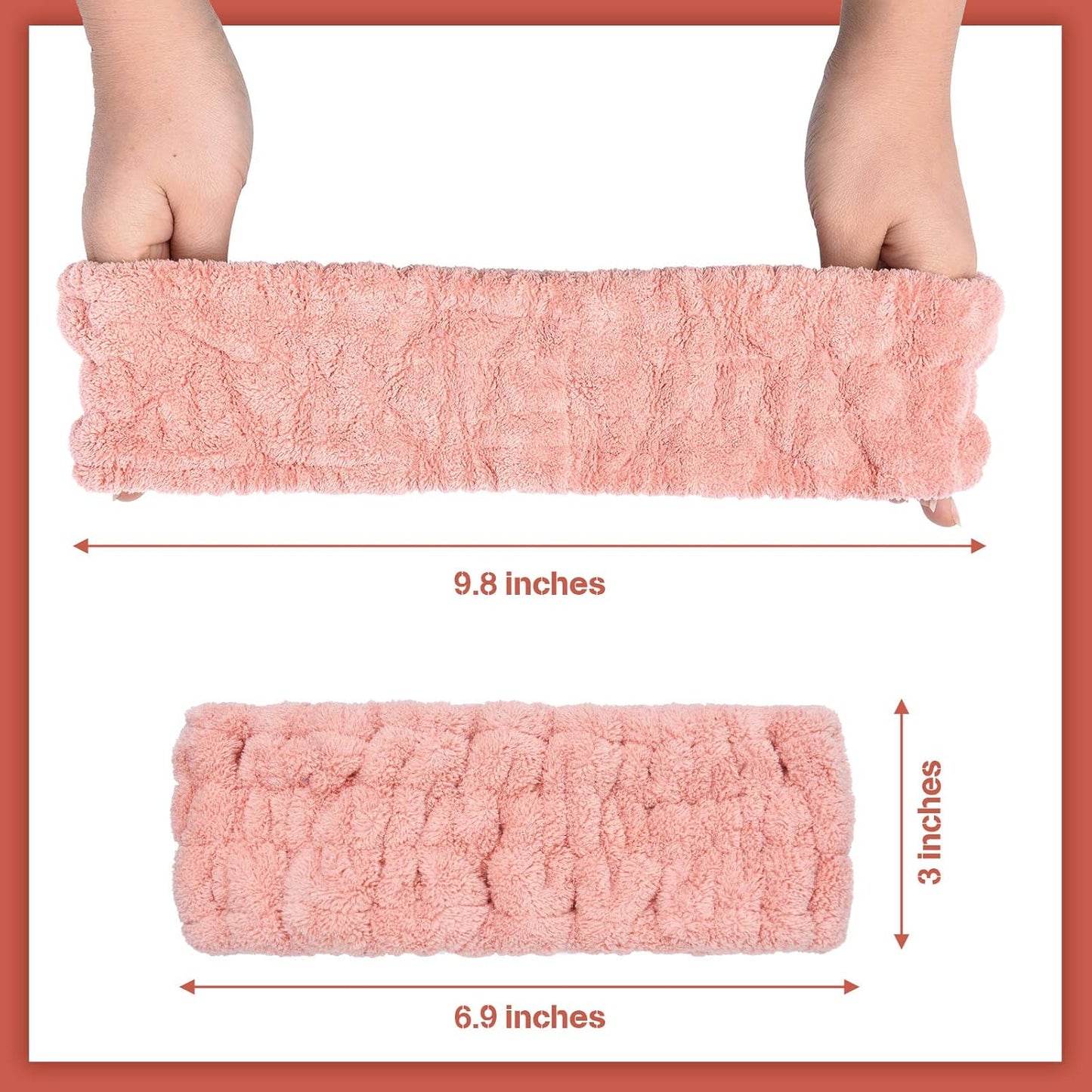 Chuangdi 3 Pieces Spa Headband for Women Facial Makeup Headband Soft Terry Cloth Hairband for Washing Face Mask Spa Shower Gifts(Dark Pink, Dark Blue, Milky-White)