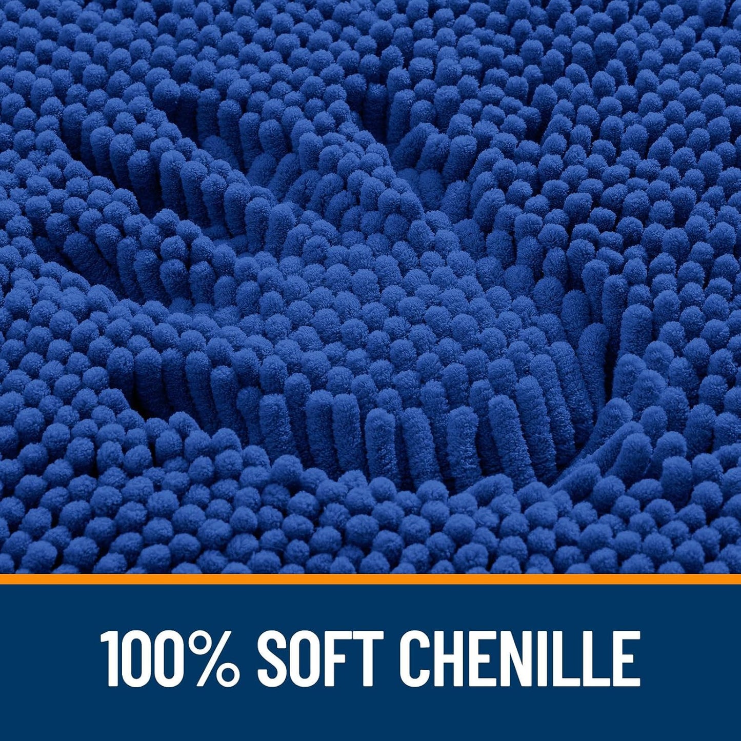 OLANLY Bathroom Rugs 59x24, Extra Soft Absorbent Chenille Bath Rugs, Rubber Backing Quick Dry, Machine Washable Bath Mats for Bathroom Floor, Tub and Shower, Home Decor Accessories, Royal Blue