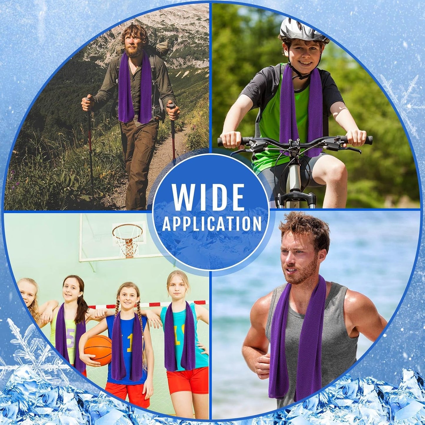 Hosuly 30 Pack Cooling Towels, 40"x12" Ice Breathable Soft Chilly Sweat Rag Microfiber Workout Rags for Gym Cooling Towels for Neck and Face for Yoga Golf Sport Running