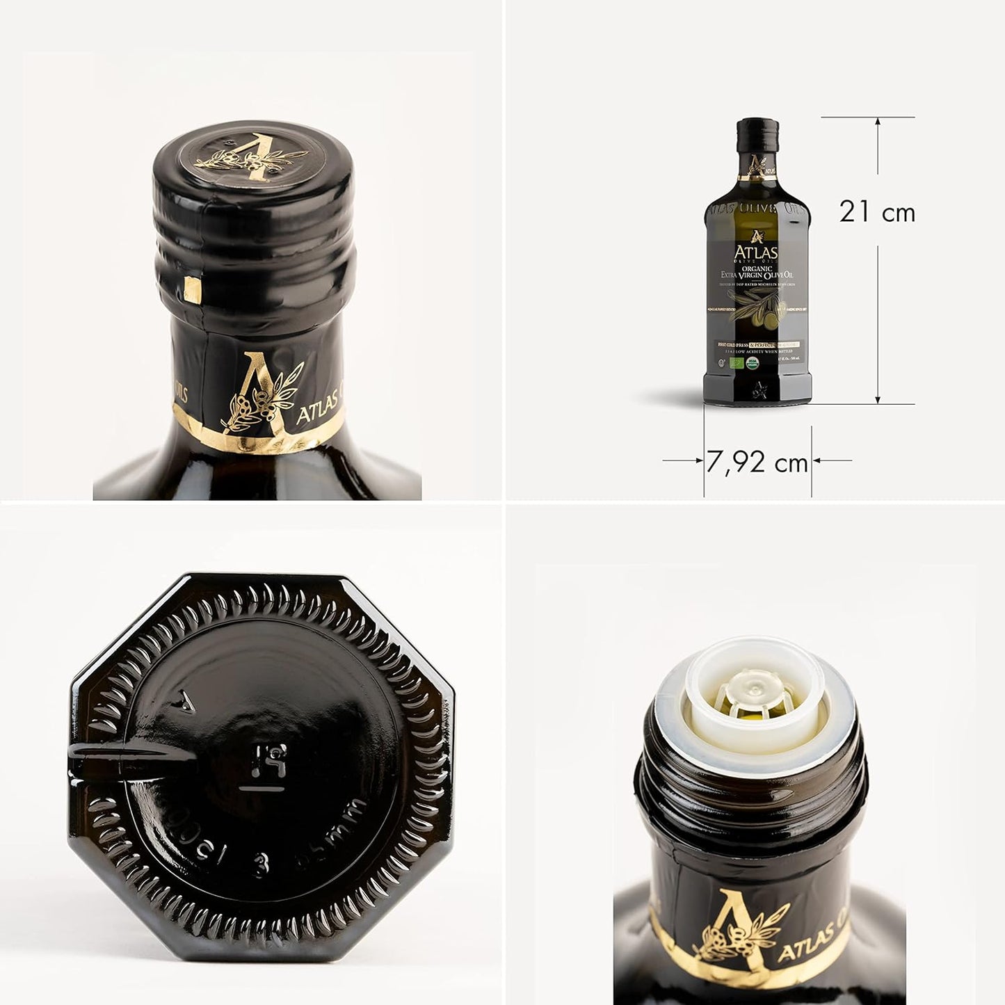 Atlas Organic Cold Pressed Moroccan Extra Virgin Olive Oil, Polyphenol Rich | EVOO From Morocco, Newly Harvested Unprocessed from One Single Family Farm | Trusted by Award-Winning Chefs | 500 mL