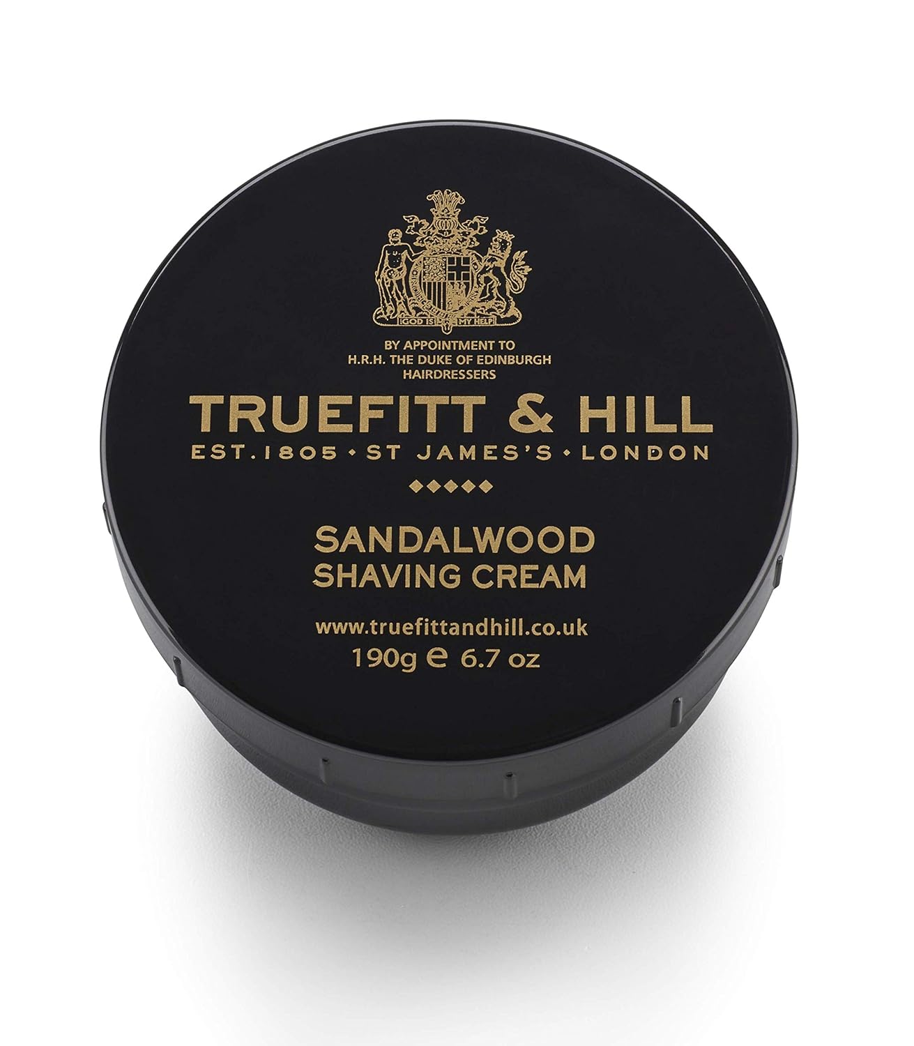 Truefitt & Hill Shaving Cream Bowl - Sandalwood - Premium Glycerin-Based Lather, Smooth Glide, and Hydration for a Luxurious Shave - 6.7 oz.