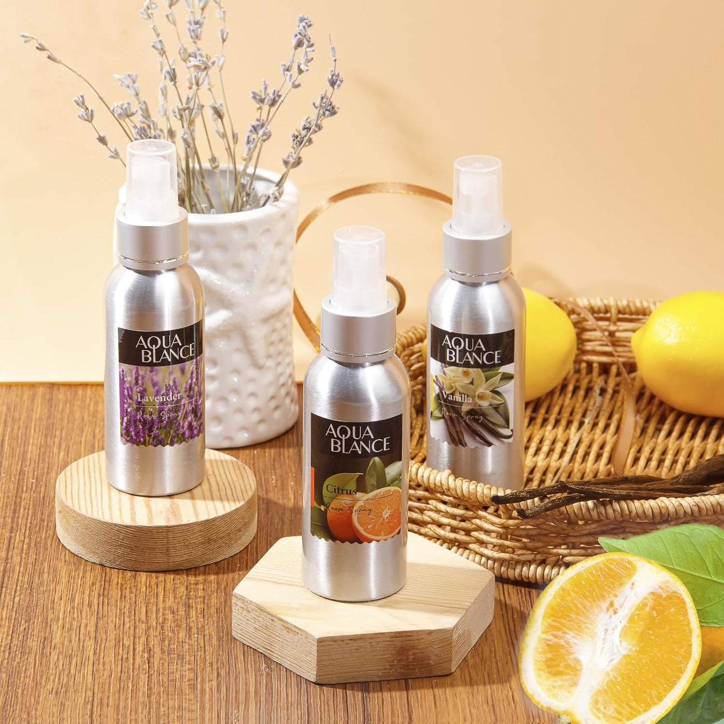 Fragrant Room Spray, Lavender, Vanilla, Citrus, 3 x 3.4 fl oz, Air Fresheners Odor Eliminator for Home, Bathroom, Concentrated Room Spray