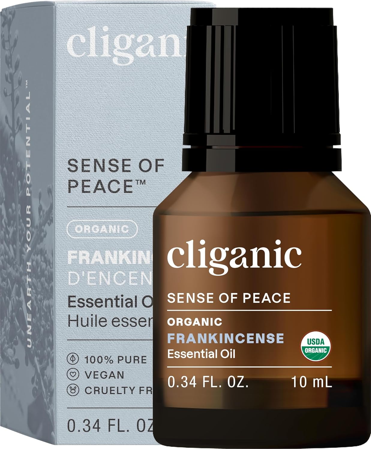 Cliganic Organic Frankincense Essential Oil - Boswellia Serrata, 100% Pure Natural Undiluted, for Aromatherapy | Non-GMO Verified (Packaging May Vary)