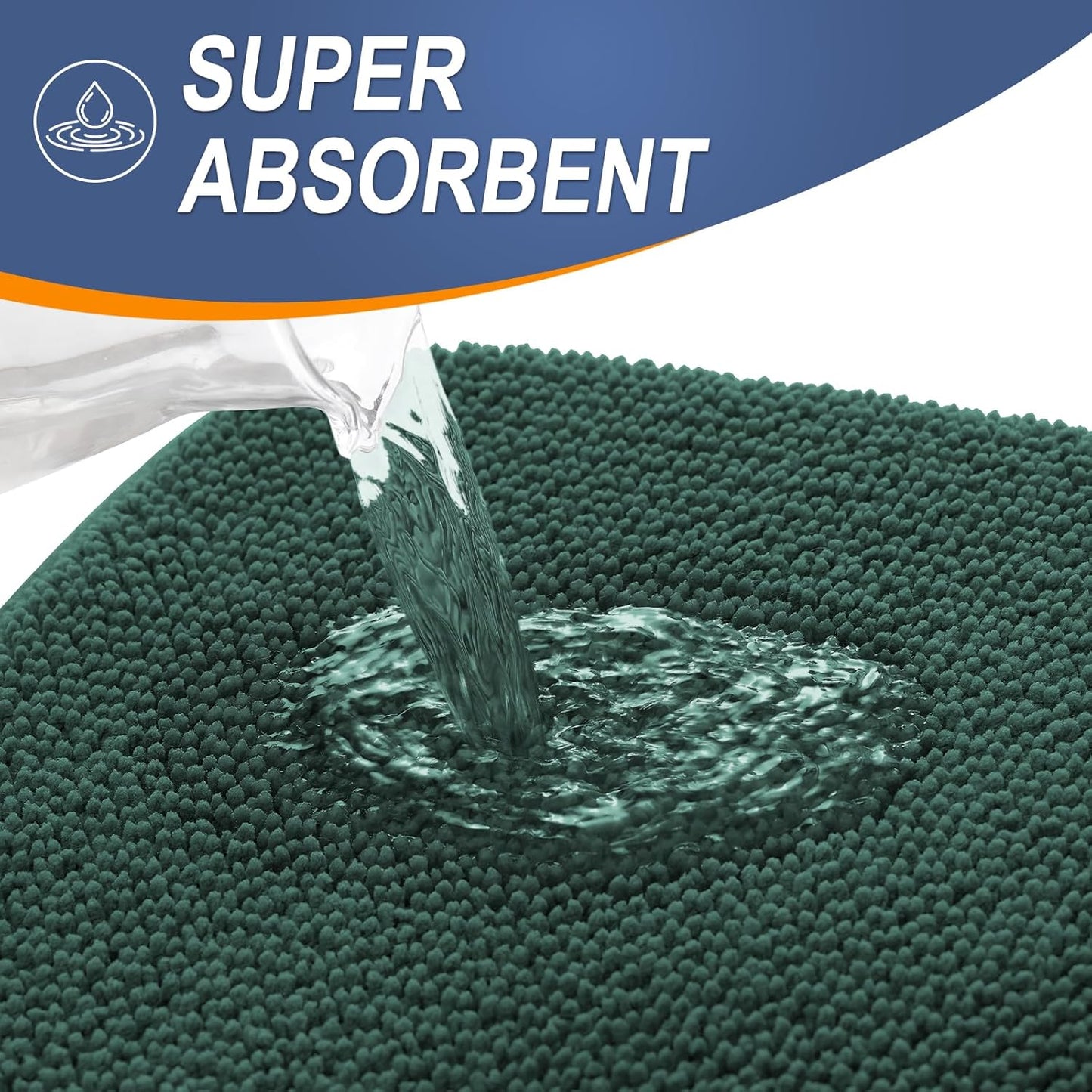 OLANLY Thick Memory Foam Bath Mat Rug 30x20, Extra Soft Absorbent Bathroom Rug, Quick Dry Bath Mats, Non-Slip, Washable Carpet for Bathroom, Tub and Shower, Home Decor Accessories, Blackish Green