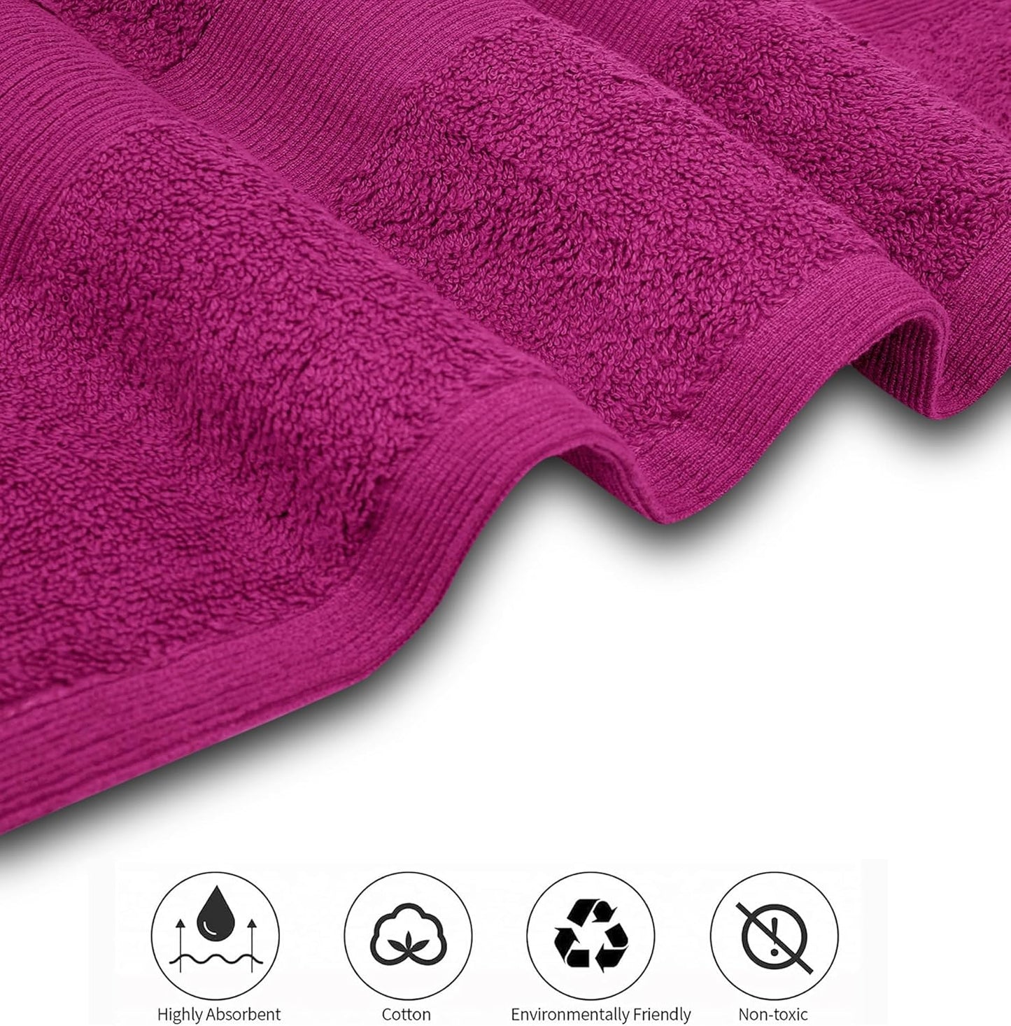 Softolle Luxury Bath Towels Set of 4 (27” x 54”) | Towels for Bathroom | Super Soft | Highly Absorbent Towels for Home, Spa, Gym (Dark Pink)
