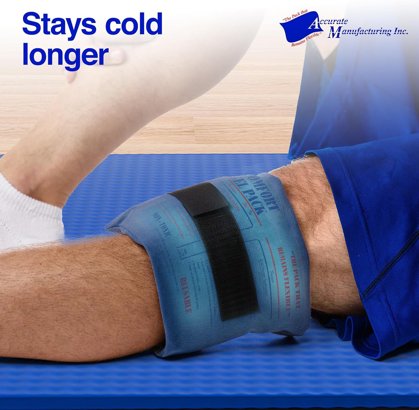 Flexible Reusable Gel Pack 6"x10" - Flexible Gel Packs for Neck, Wrist, Arm, Back and Shoulder Pain Relief - Versatile Hot or Cold Gel Packs for Injuries, Sore Muscles or Toothache Pain Relief, Blue