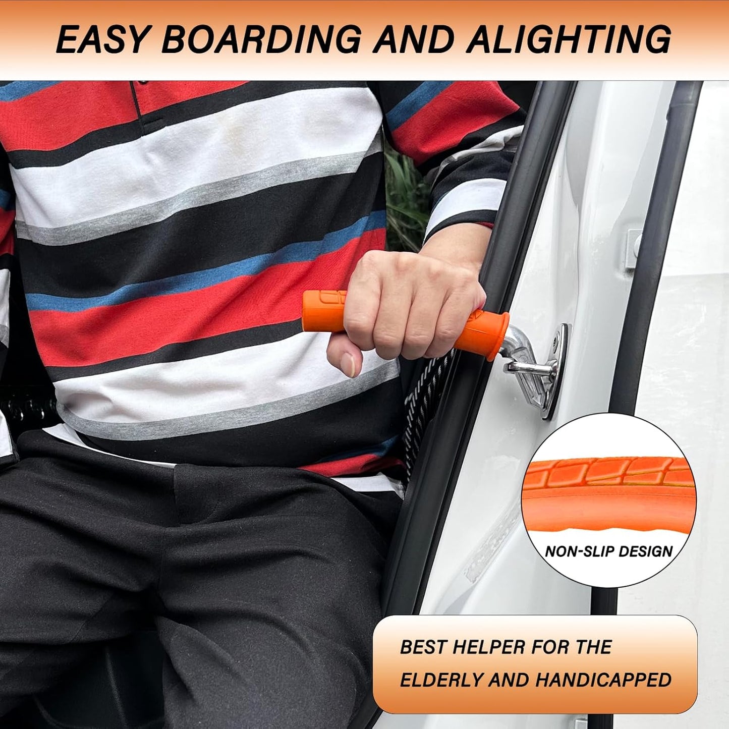 2 Pack Car Handle Assist for Elderly Car Door Handle for Easy Sit to Stand Assistance Auto Grab Bar Cane Support Aid Daily Mobility Assistive Device for Elderly, Seniors, and Handicap