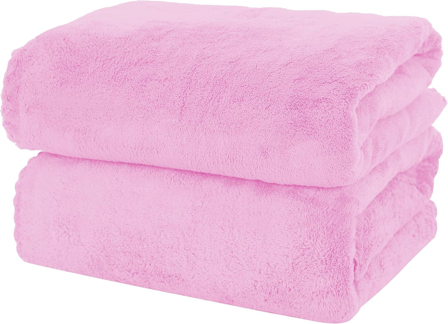 MOONQUEEN 2 Pack Premium Bath Towel Set - Quick Drying - Microfiber Coral Velvet Highly Absorbent Towels - Multipurpose Use as Bath Fitness, Bathroom, Shower, Sports, Yoga Towel (Frozen Berry)