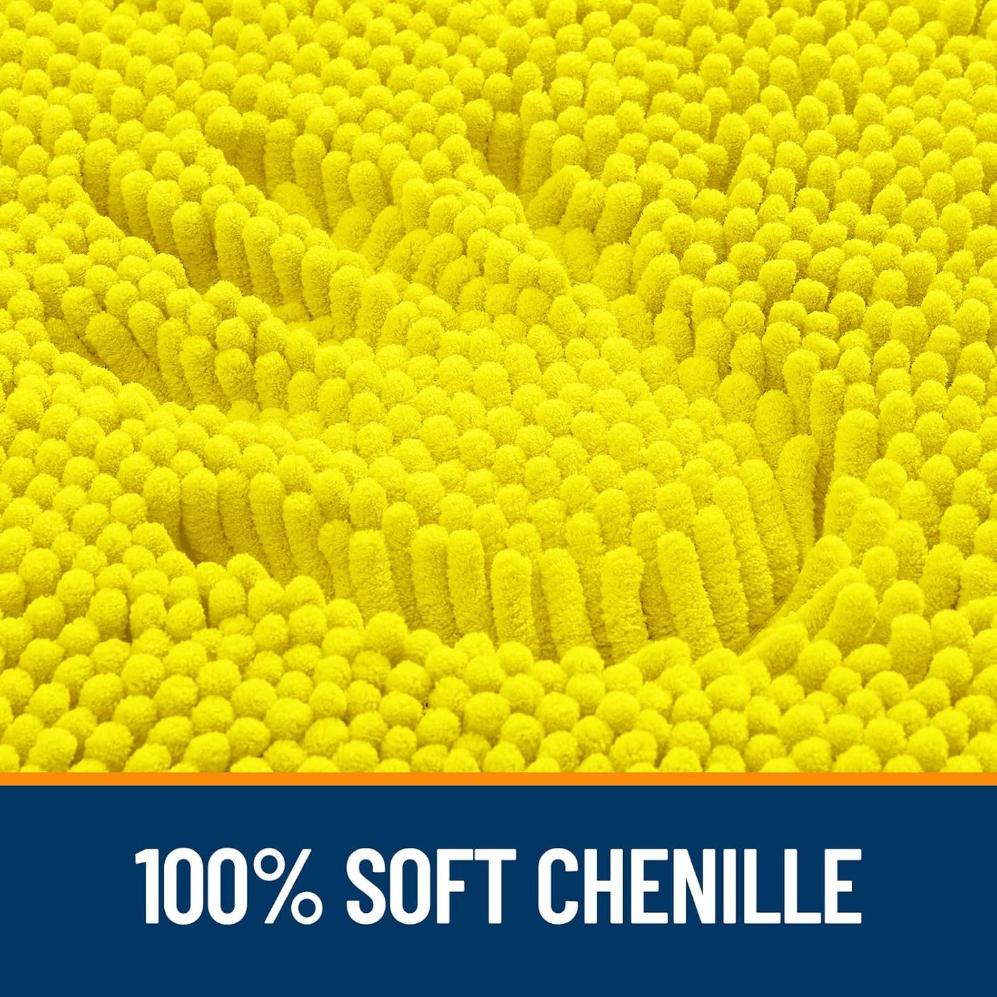 OLANLY Bathroom Rugs 24x16, Extra Soft Absorbent Chenille Bath Rugs, Rubber Backing Quick Dry, Machine Washable Bath Mats for Bathroom Floor, Tub and Shower, Home Decor Accessories, Lemon Yellow