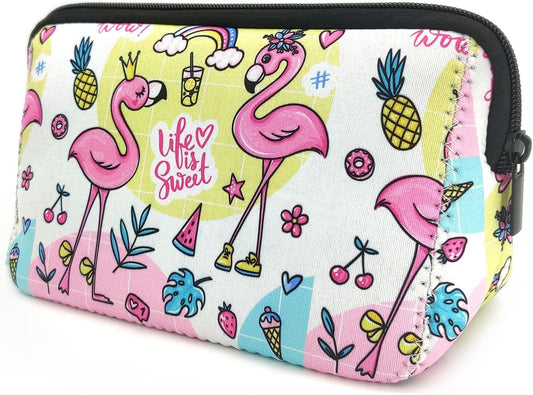 Cosmetic Bag Waterproof Neoprene Zipper Pouch Travel Portable Toiletry Makeup Bags Organizer Case for Women and Girls