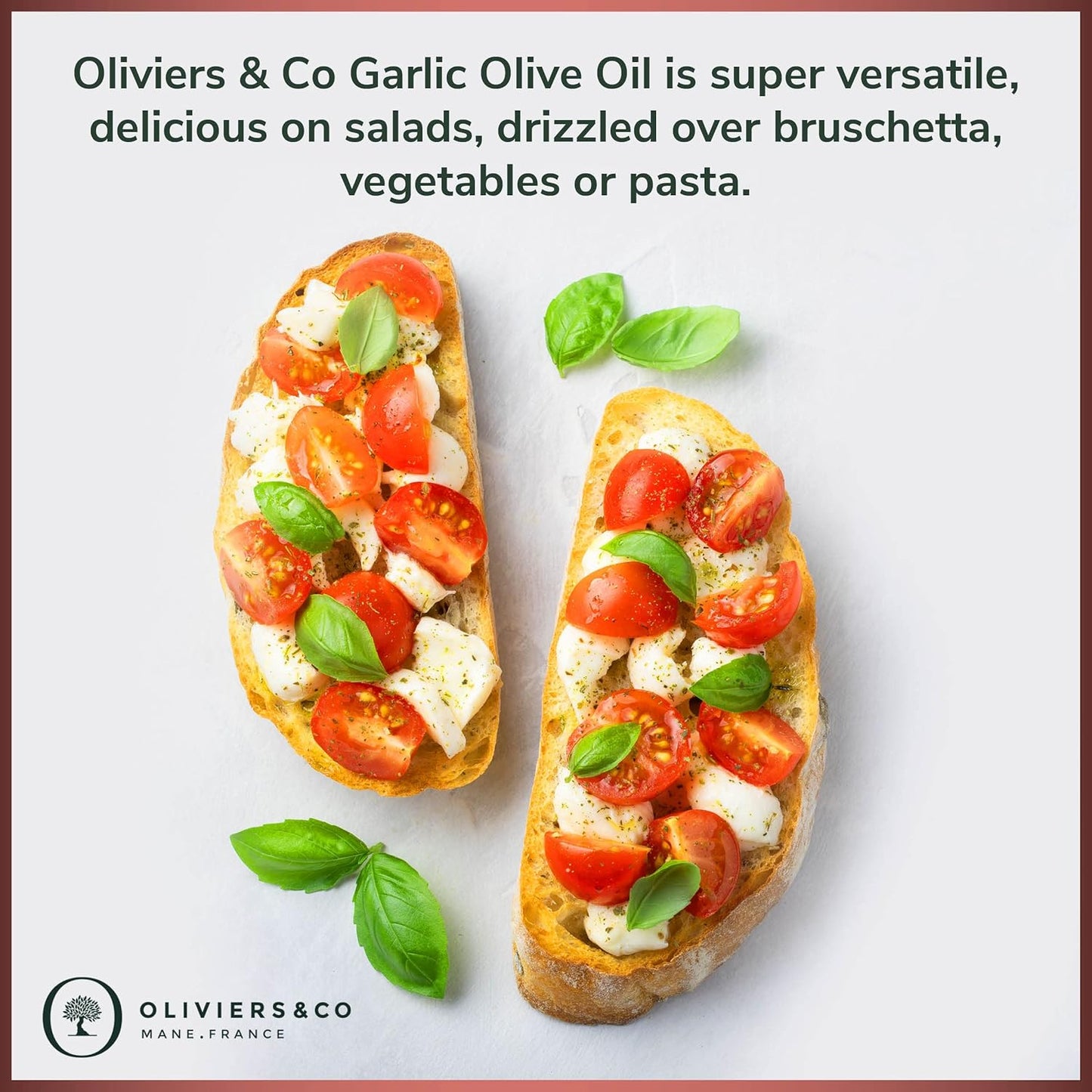 Fresh Garlic Olive Oil by Oliviers & Co. | Italian Extra Virgin Olive Oil for Cooking & Dipping | Gourmet Flavored EVOO, Cold Pressed, All-Natural (16.8 Fl Oz)