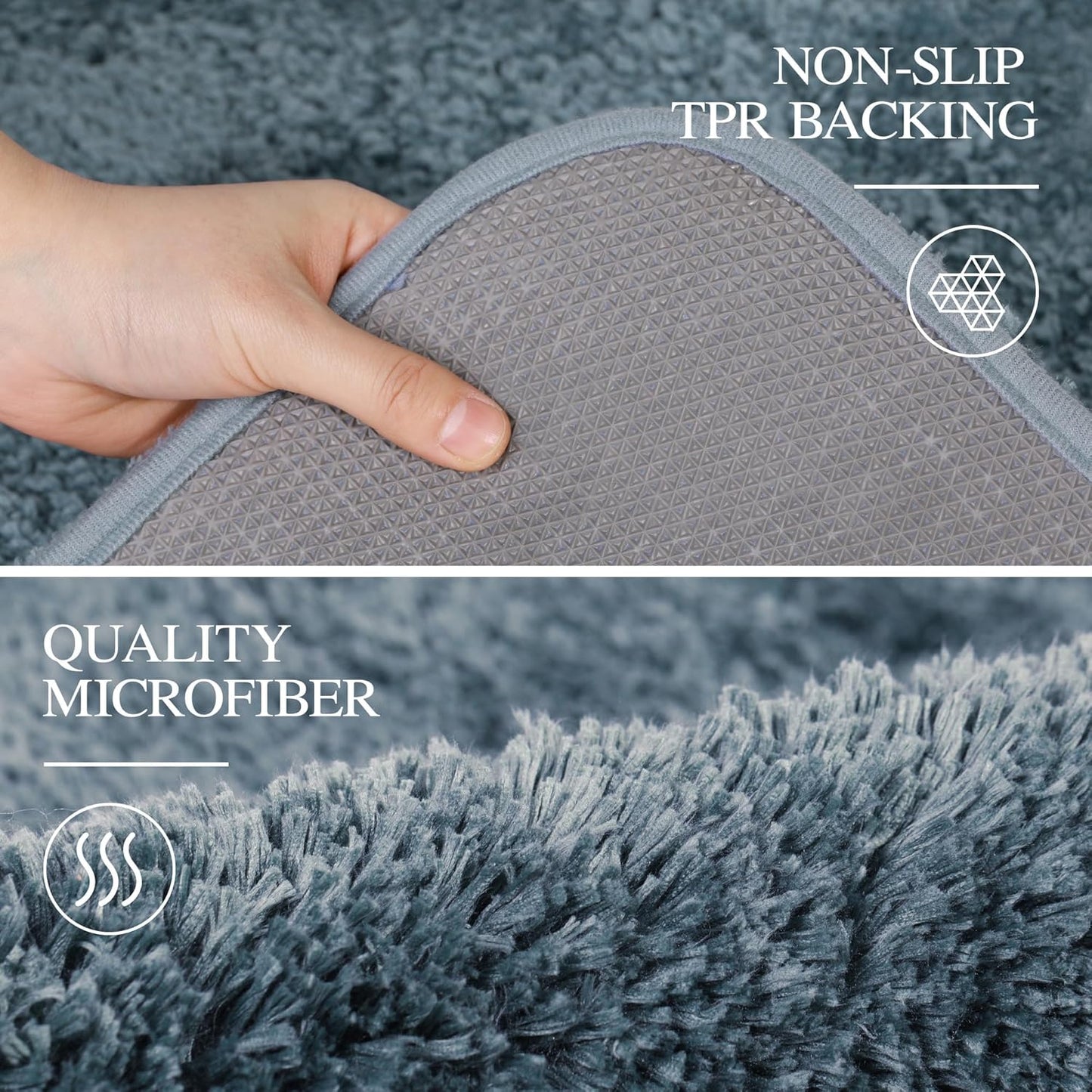 Walensee Large Bathroom Rug (24 x 72, Slate) Extra Soft and Absorbent Shaggy Bath Mat Machine Washable Microfiber Non Slip Luxury Floor Mat