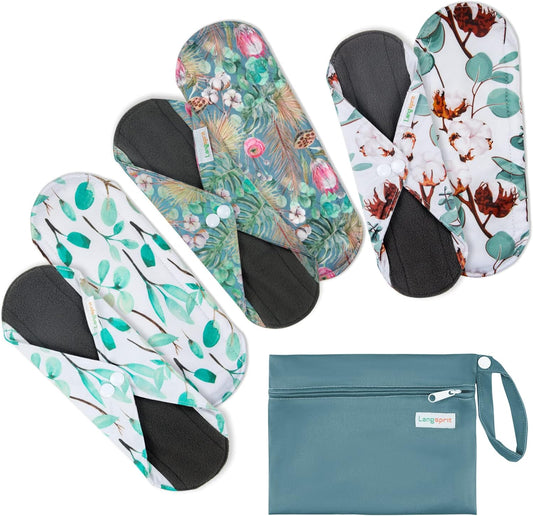 7pcs Set 1 pc Mini Wet Bag +6pcs Absorbent Reusable Sanitary Pads/Washable Cloth Menstrual Pads(Summer,L)…