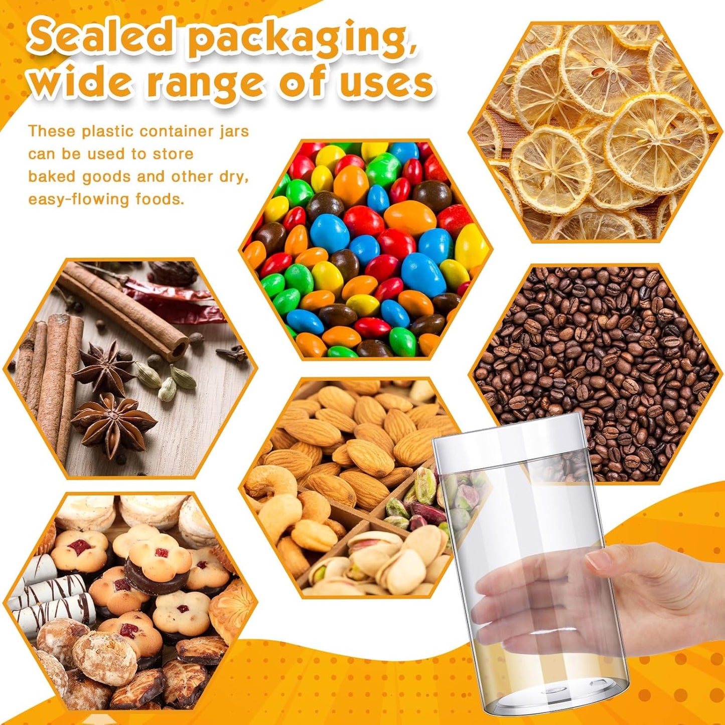 SATINIOR 12 Pack 32 oz Plastic Container Jars with Lids Round Clear Travel Cosmetic Container Slime Jars for Toiletries, Lotion, Cream, Ointments, Makeup, Rhinestone, Samples, Kitchen Storage(White)