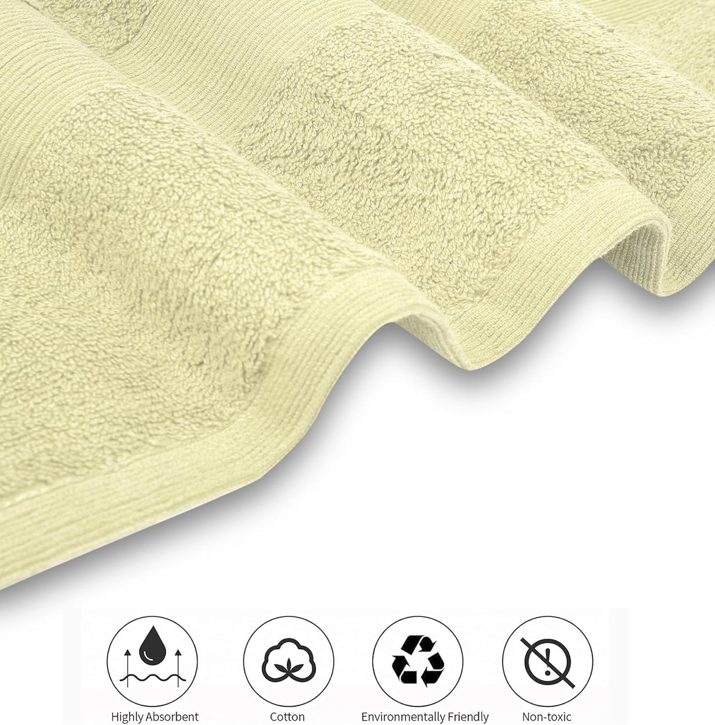 Softolle Luxury Bath Towels Set of 4 (27” x 54”) | Towels for Bathroom | Super Soft | Highly Absorbent Towels for Home, Spa, Gym (Cream)