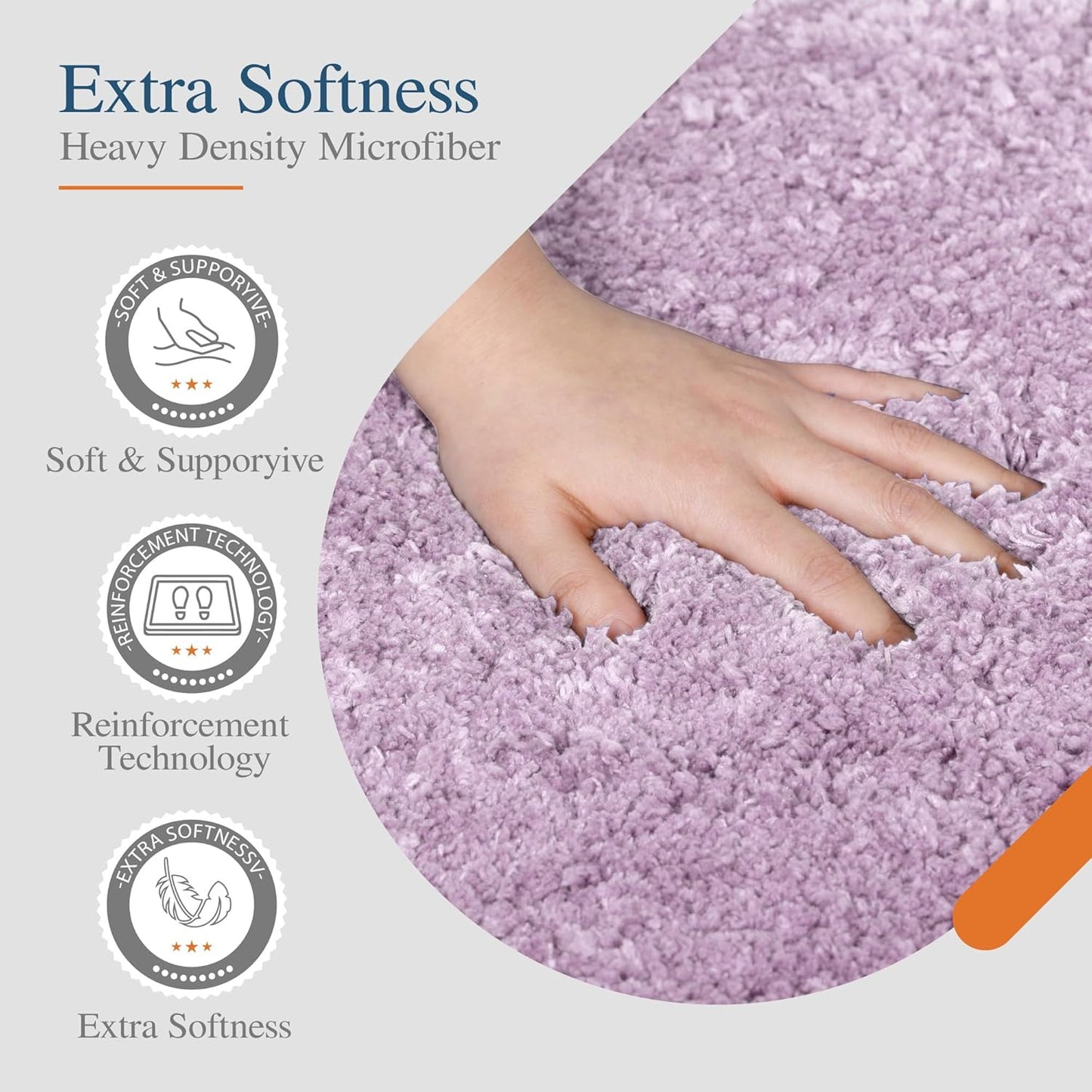 Walensee Large Bathroom Rug (24 x 40, Lavender) Extra Soft and Absorbent Shaggy Bath Mat for Bathroom, Non Slip Luxury Floor Mat, Machine Washable Microfiber