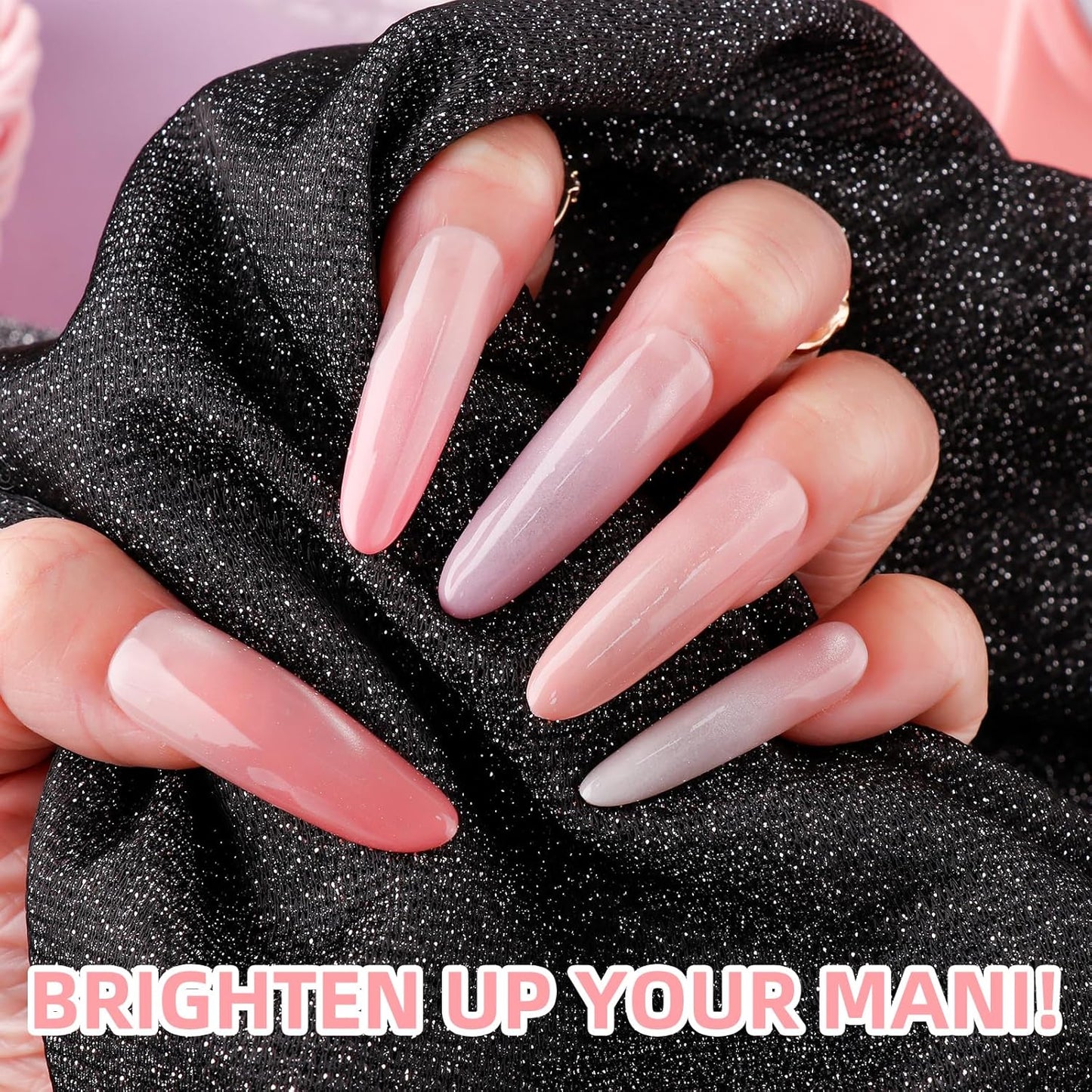 Gradient Painting Gel Set, 9 Colors Nude Pink White Ombre Gel Nail Polish with 50pcs Nail Sponges, 4 Claws Metal Grabber and Brush for Nail Art DIY Painted in Salon or Home Use