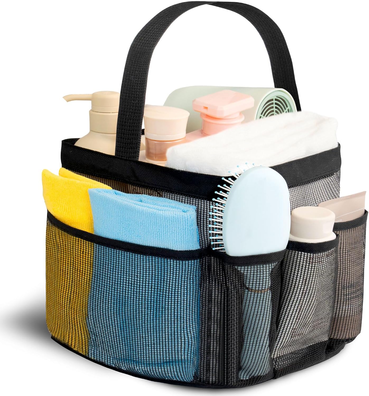 Mesh Shower Caddy Portable for College Dorm Room Essentials for Girls with 9 Pockets,Large-Capacity Shower Basket,Quick Dry Toiletry Tote Bag for Women,Outdoor Gym,Travel,Swim,Beach Camping Essentials