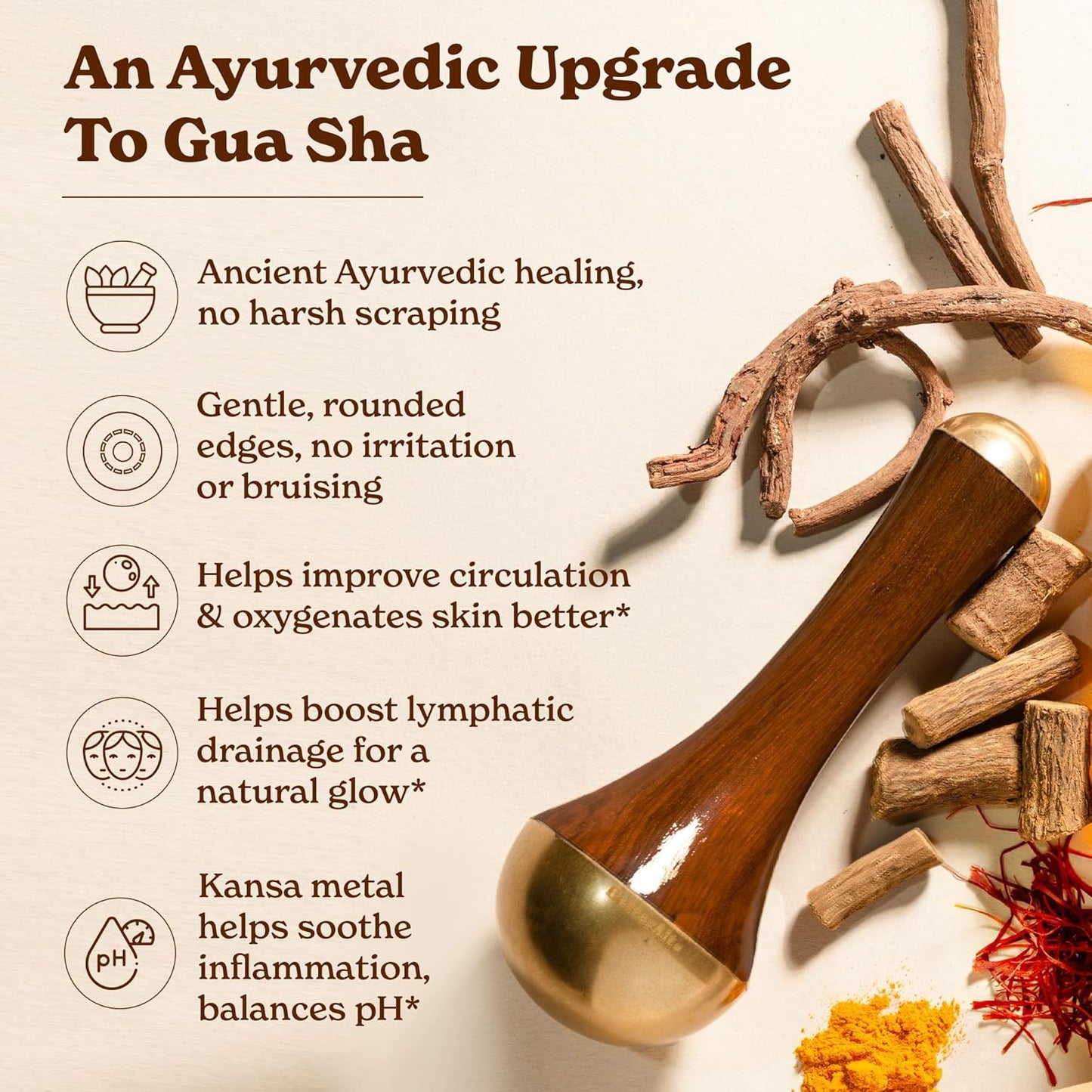 Better Alt Kansa Wand Facial Massage Tool| for Radiant Skin & Lymphatic Drainage| Detoxifies Skin, Balances PH & Gives Sculpted Face