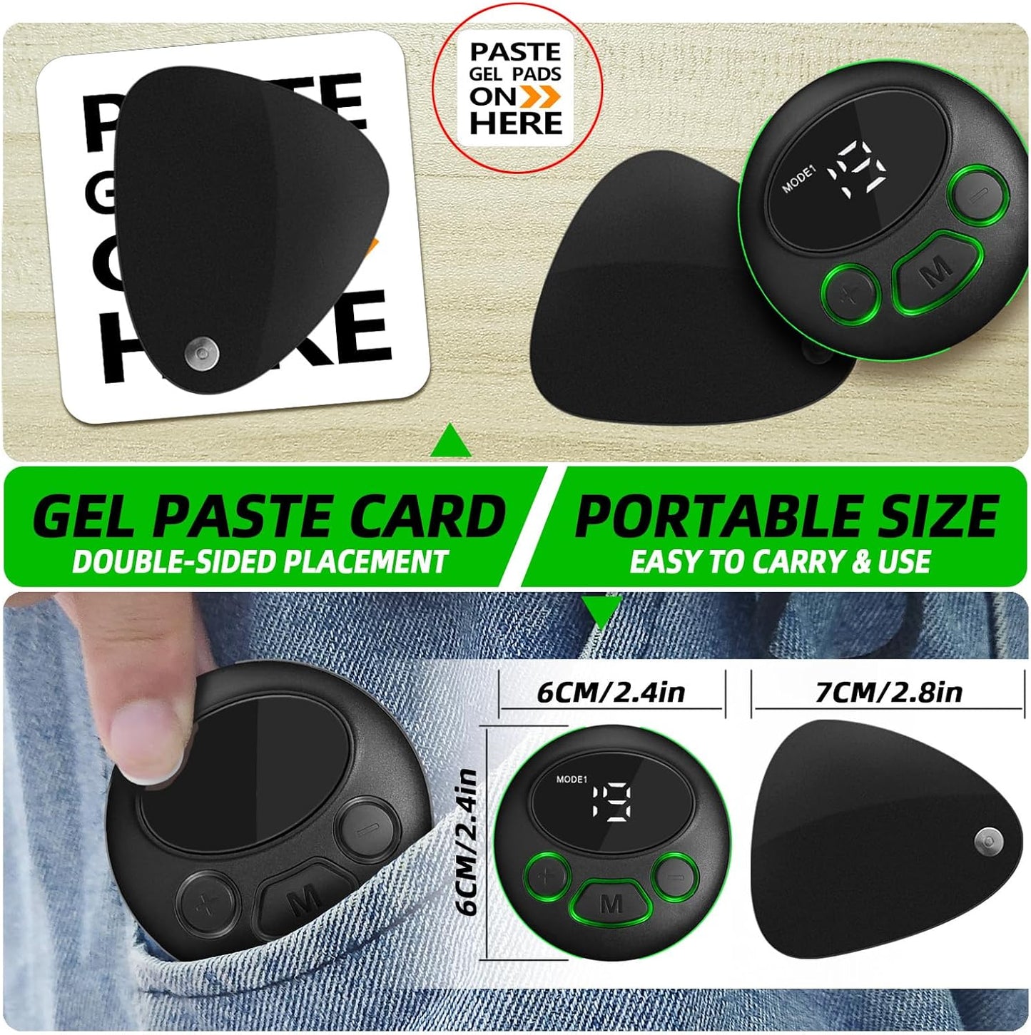 Intelligent Wireless TENS & EMS Unit Rechargeable Electric Deep Tissue Powered Muscle Stimulator Massager Machine Pain Relief Therapy for Back Shoulder Leg Neck Arms