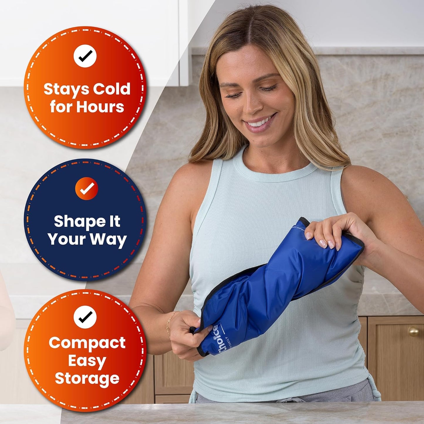 Gel Soft Flexible Ice Pack for Injuries Reusable - (Large: 11"x14.5") for Hip, Shoulder, Knee, Back - Comfy Cold Pack Compress for Swelling, Bruises, Surgery