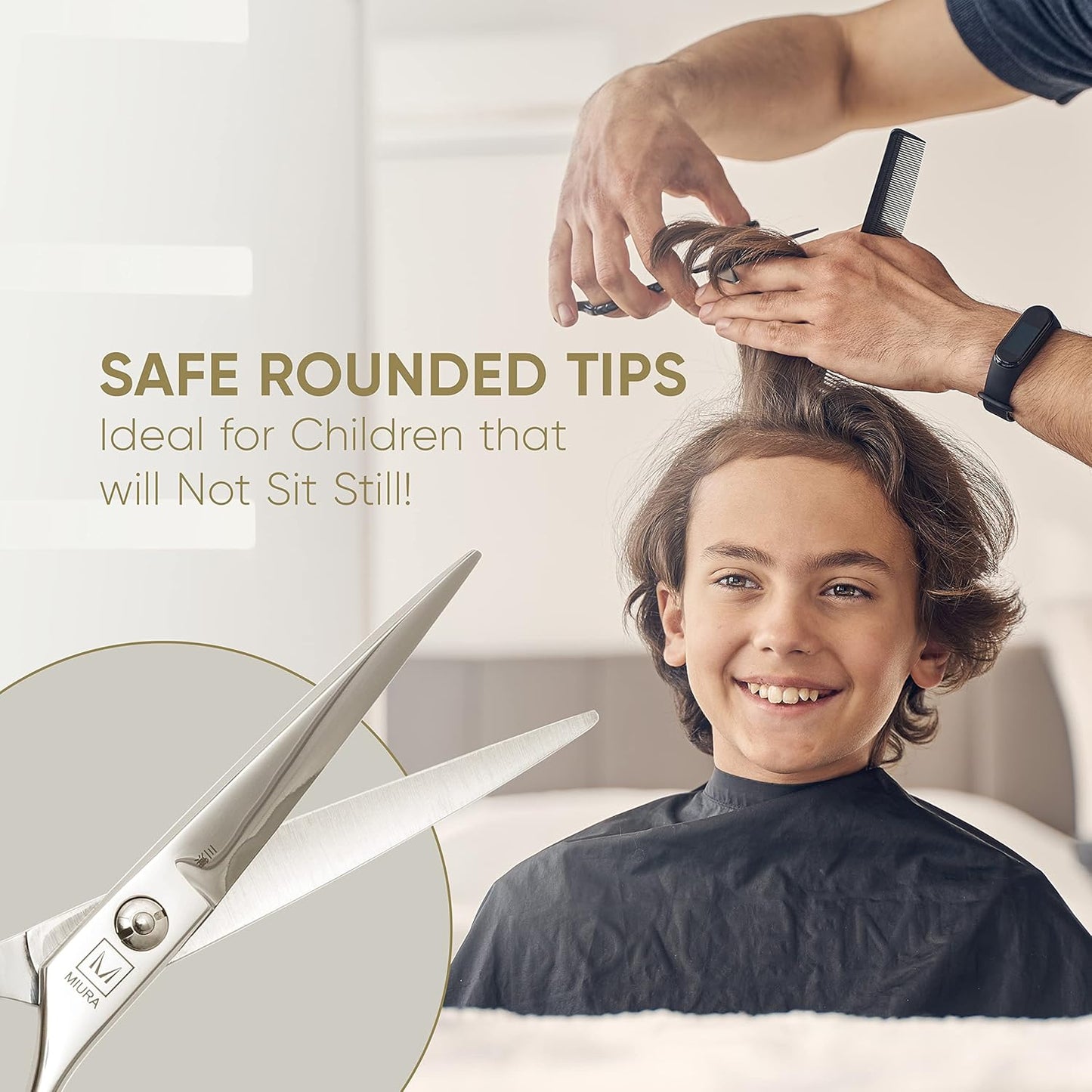 Miura Professional Hair Cutting Scissors for Women, Men and Hairdressers | 6.5” Stainless Steel Barber Shears for Hair Cutting (Scissors)