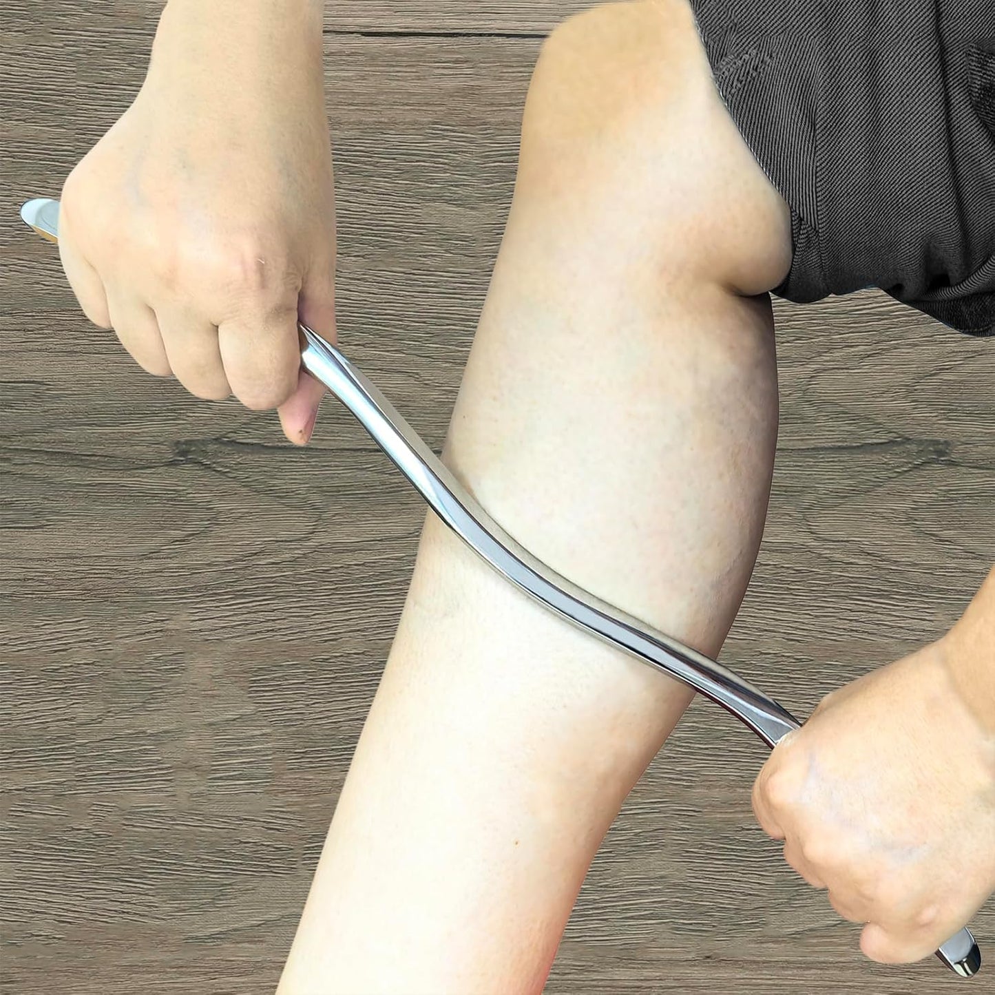BYYDDIY Stainless Steel Muscle Scraper Stick for Lymphatic Drainage,Body Massage, Release Myofascial Trigger Points Reduce Muscle Soreness Tightness Leg Cramps for Physical Therapy (Ms)