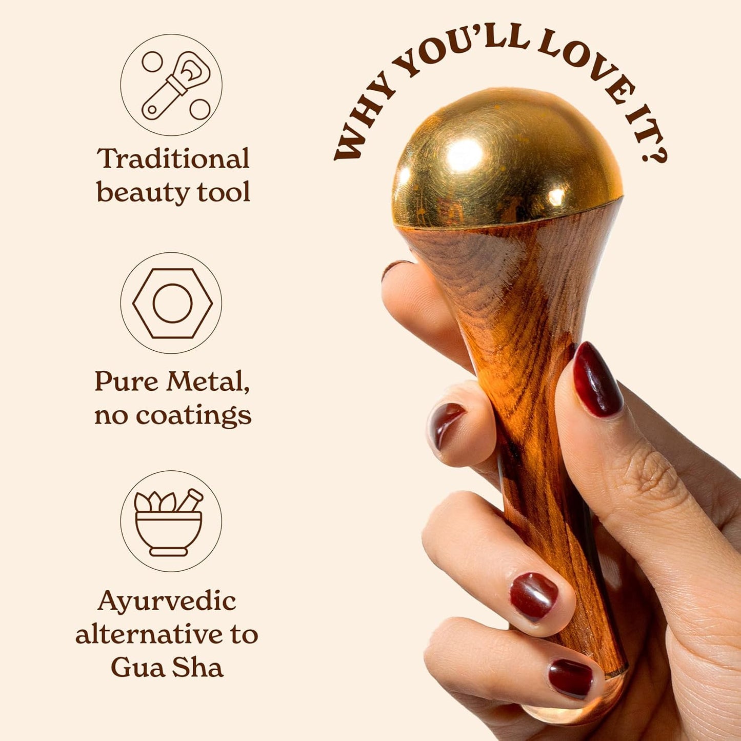 Better Alt Kansa Wand Facial Massage Tool| for Radiant Skin & Lymphatic Drainage| Detoxifies Skin, Balances PH & Gives Sculpted Face