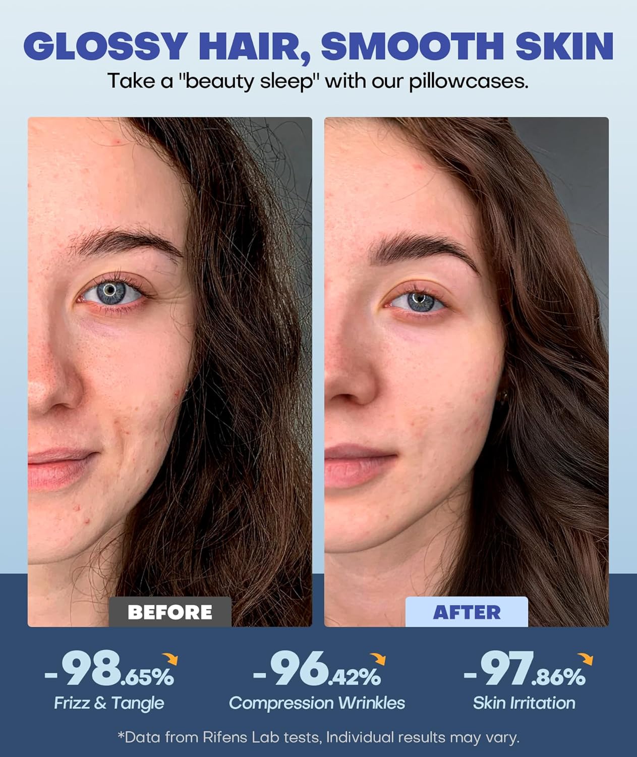 Ice Cooling Pillowcase for Hot Sleepers, Instantly Cool, Stays Cold All Night, Softer Than Silk Pillow Cases, Pillow Covers with Invisible Zipper, Gift for Men & Women - Standard, Navy Blue (1 Pack)