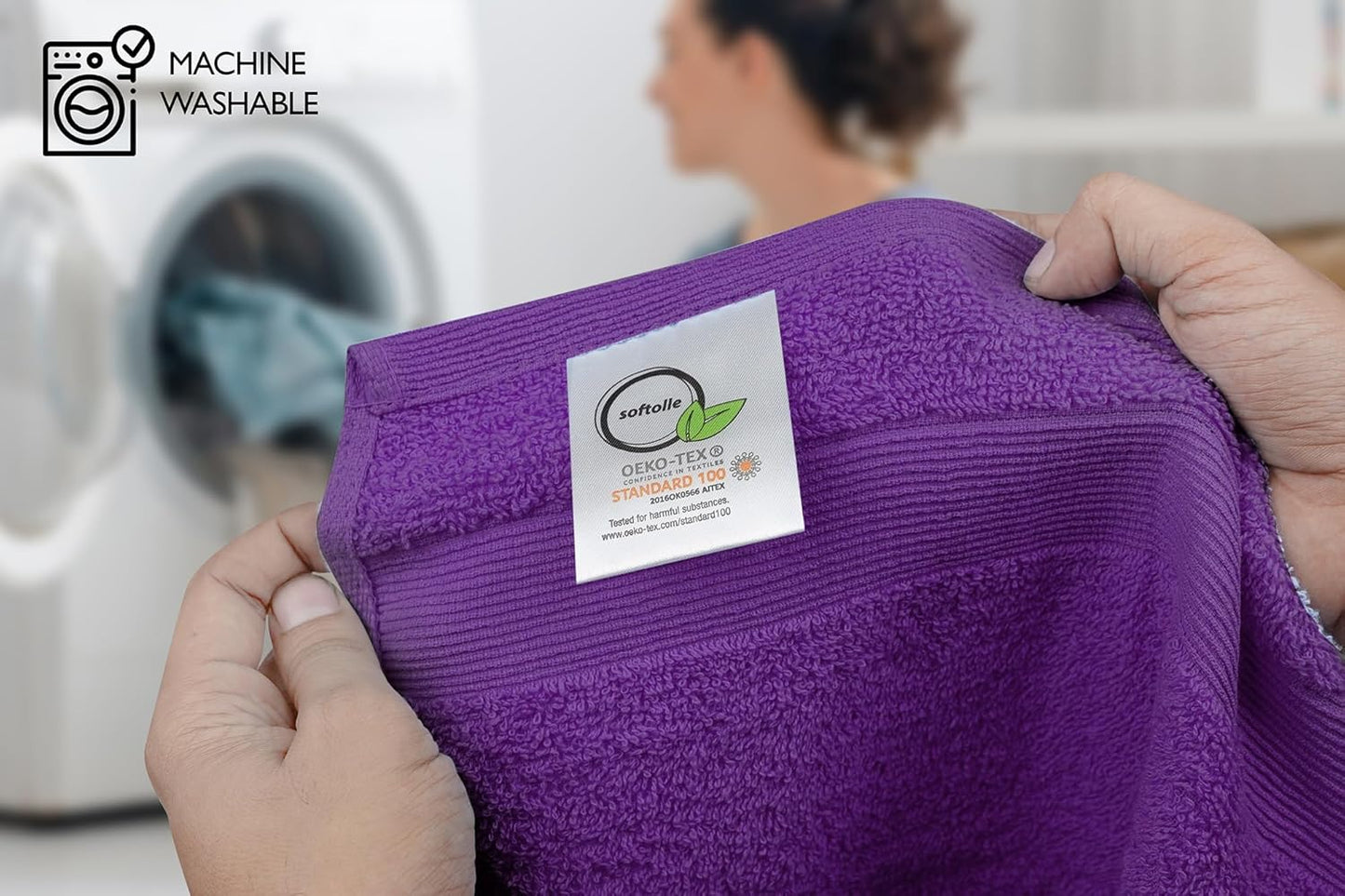 Premium Wash Cloths Pack of 12 (13" x 13") 100% Ring Spun Cotton | Luxury Washcloths | Ultra Soft Face Towels | Highly Absorbent Wash Cloths for face (Purple)