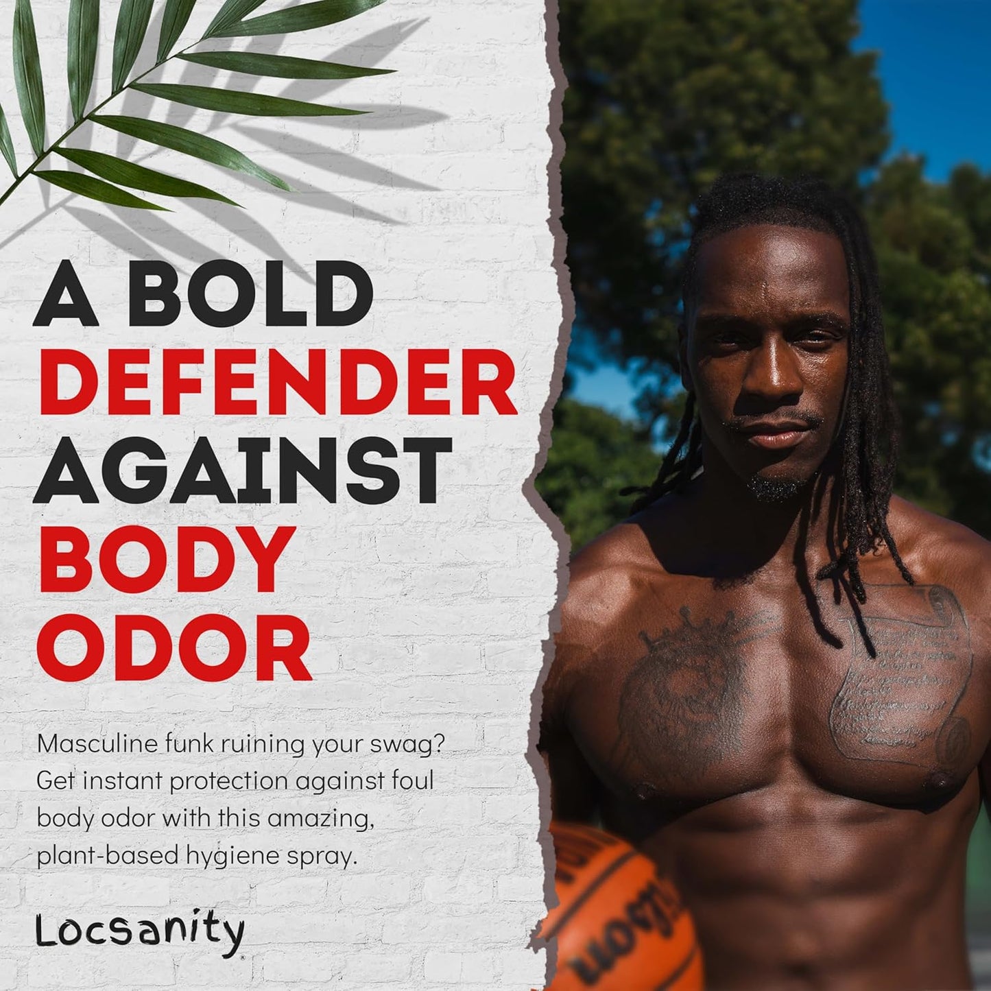 Locsanity BOLD Body Spray for Men - Freshening Deodorant for Groin, Balls, Armpits - Soothing, Cooling, Deodorizing Spray - Natural Personal Hygiene, Skincare Regimen